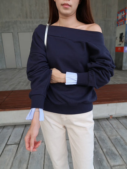 Mix Shirt Sleeves Sweater