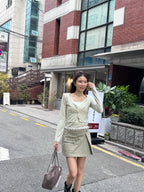 Striped Lace Cardigan Set