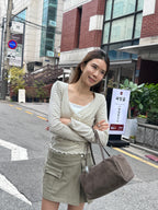 Striped Lace Cardigan Set