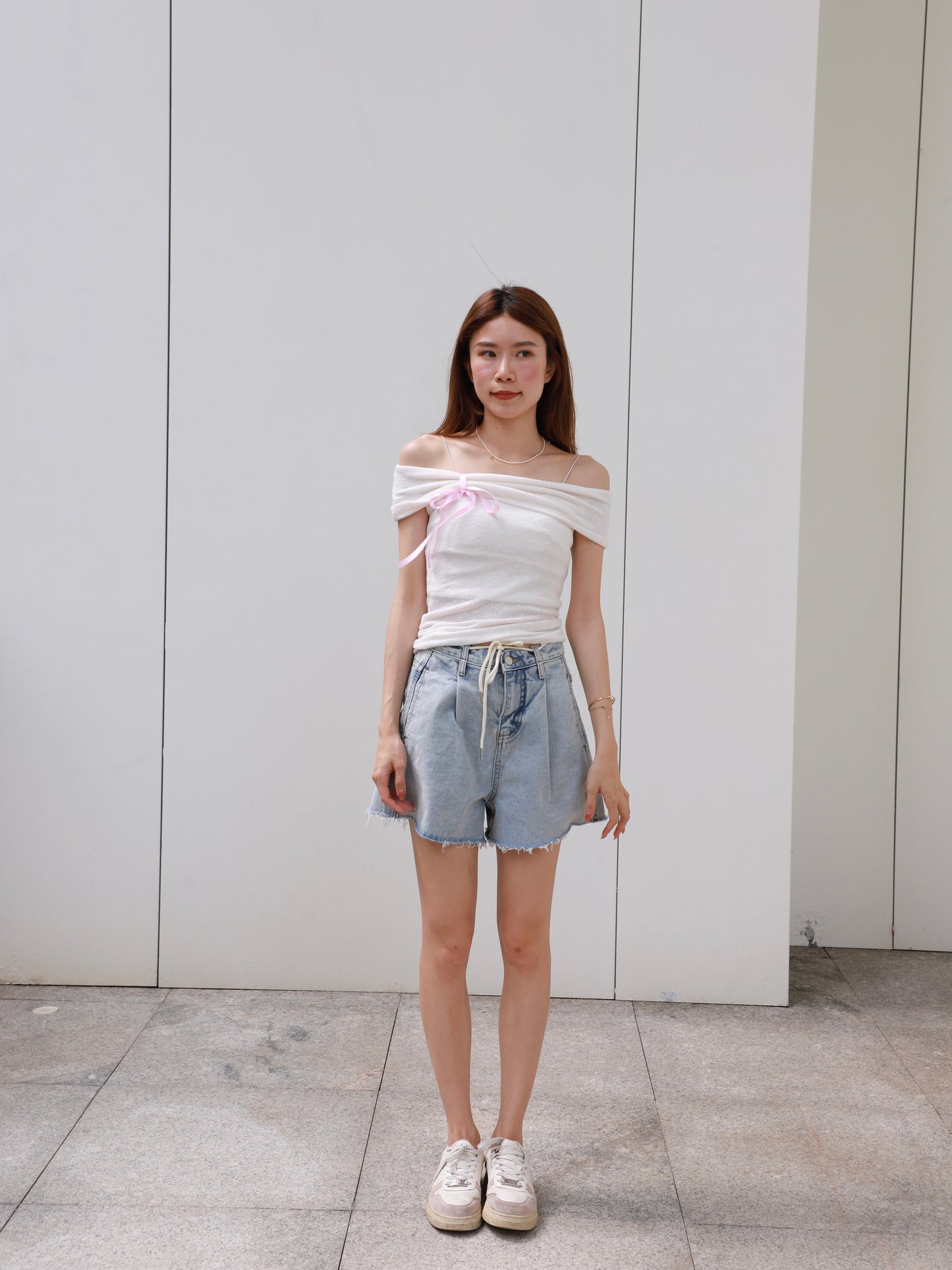 Pink Ribbon Tied T Top