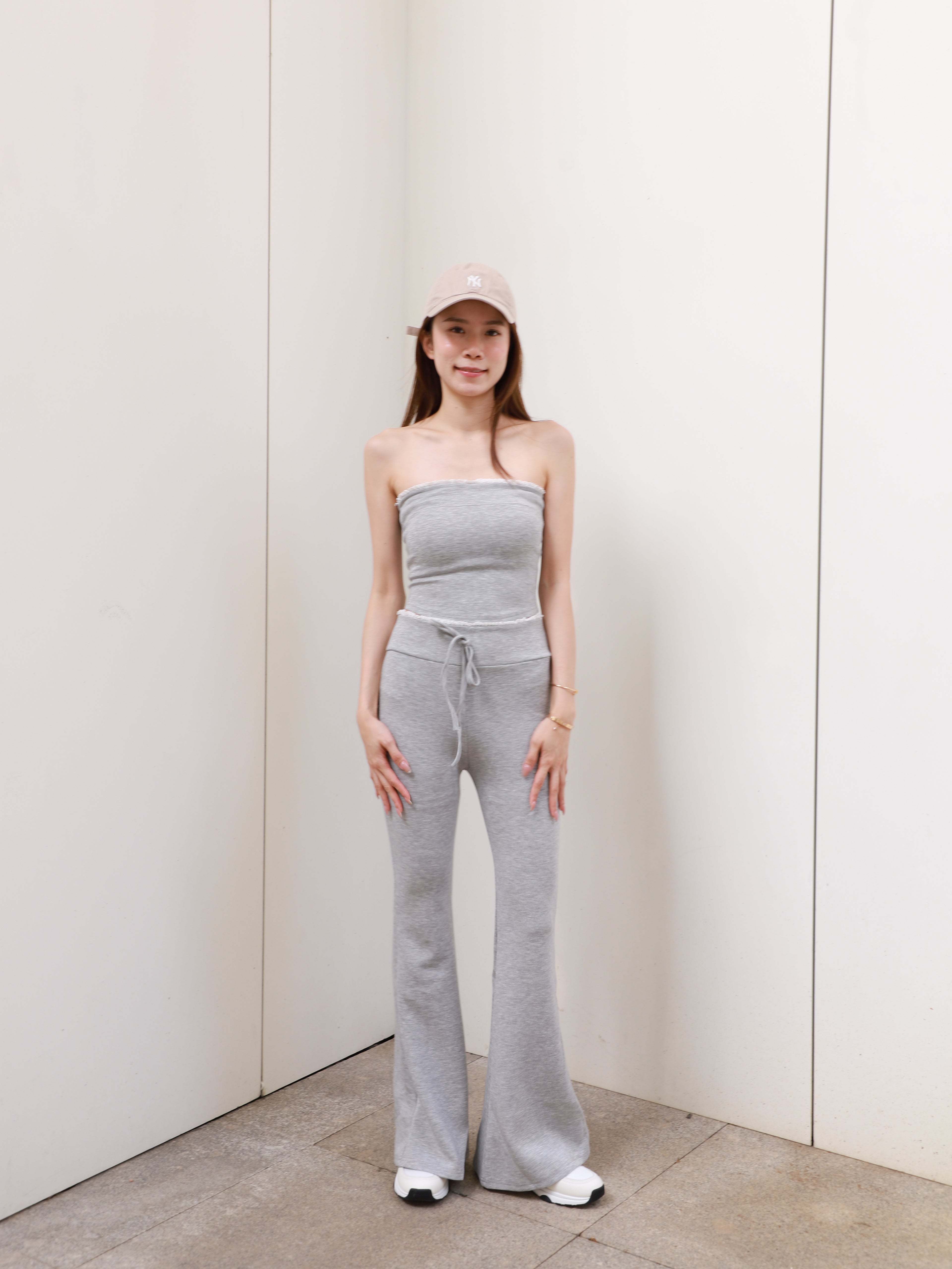 Lace Top & Flare Pants Set