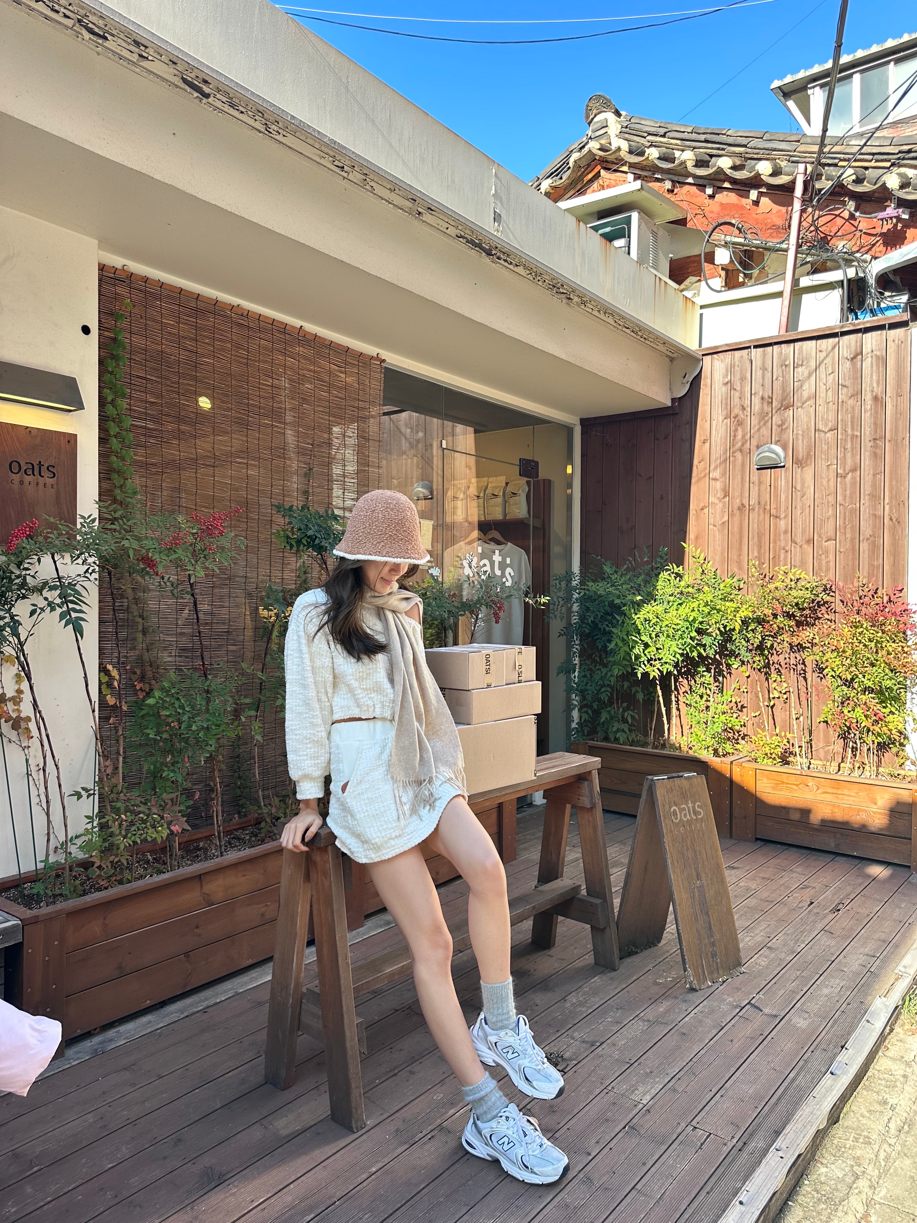 Tweed Top & Skirt Shorts Set