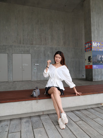 Oversized Big Shirt Top with belt