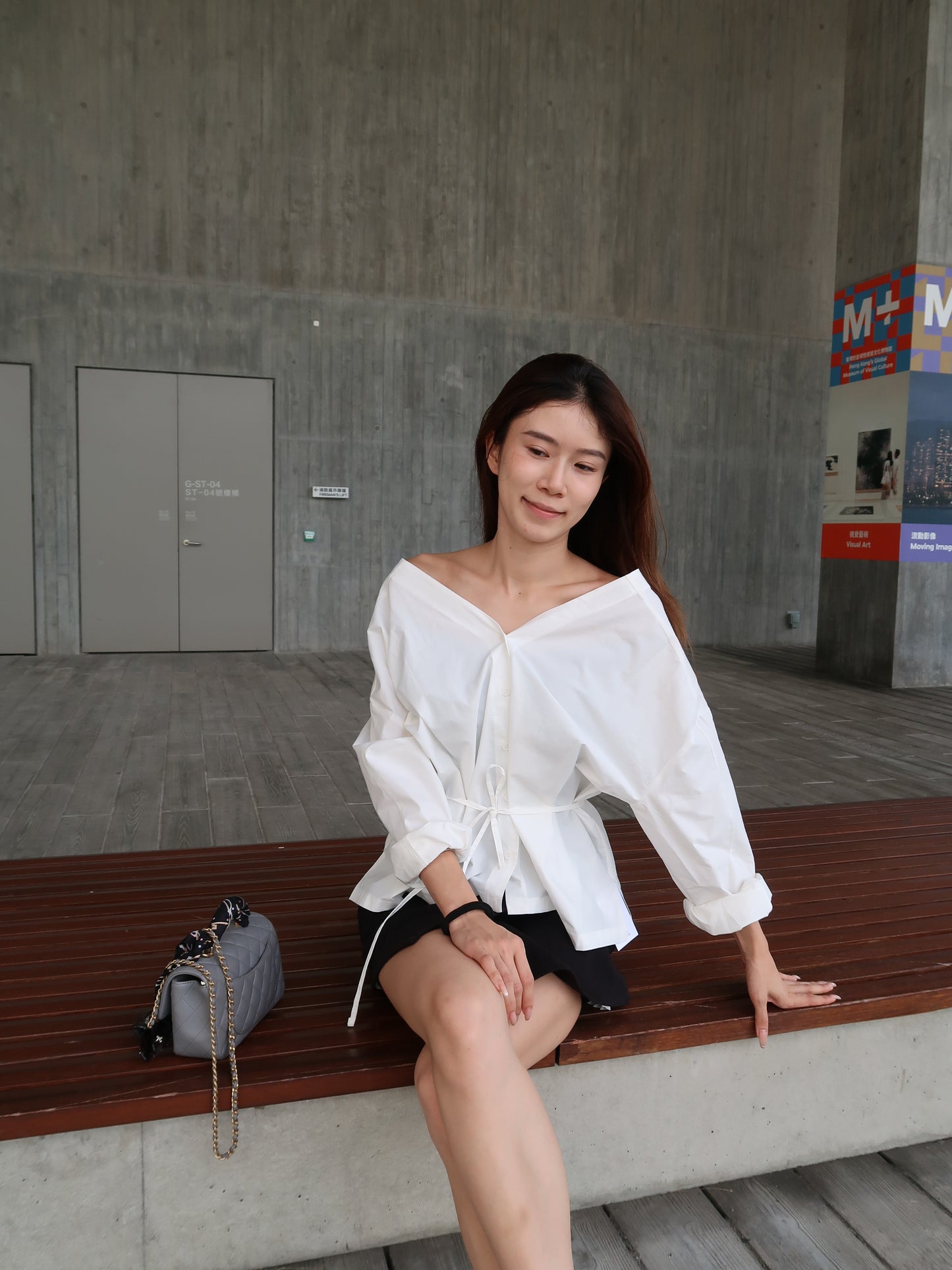 Oversized Big Shirt Top with belt