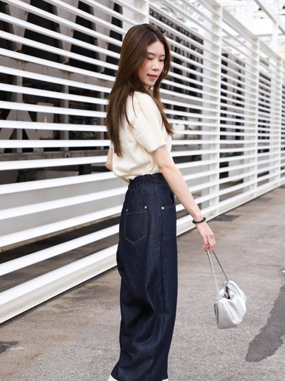 White Layered Denim Jeans