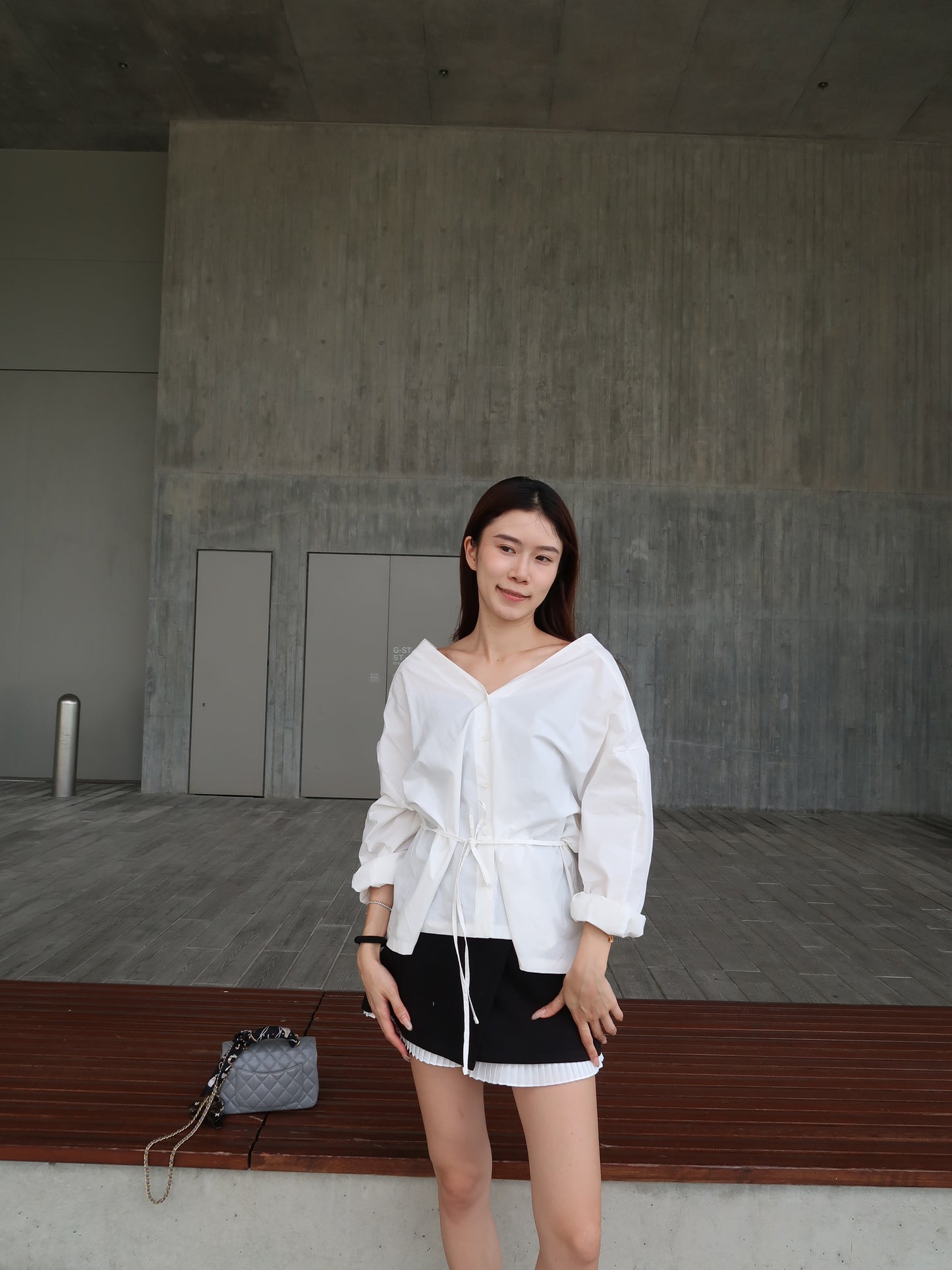 Oversized Big Shirt Top with belt