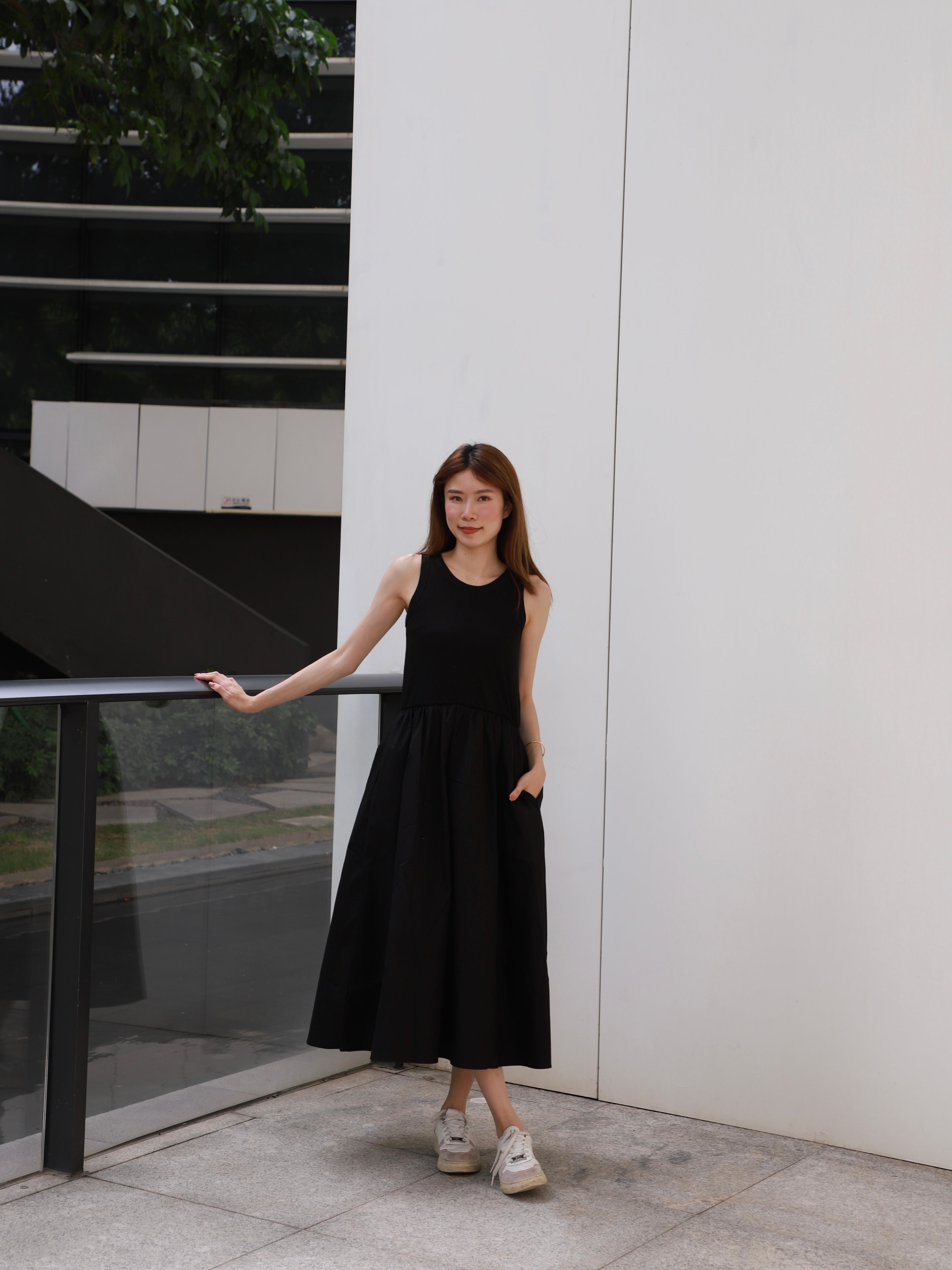 Cotton Tank Shirt Maxi Dress