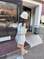 Tweed Top & Skirt Shorts Set