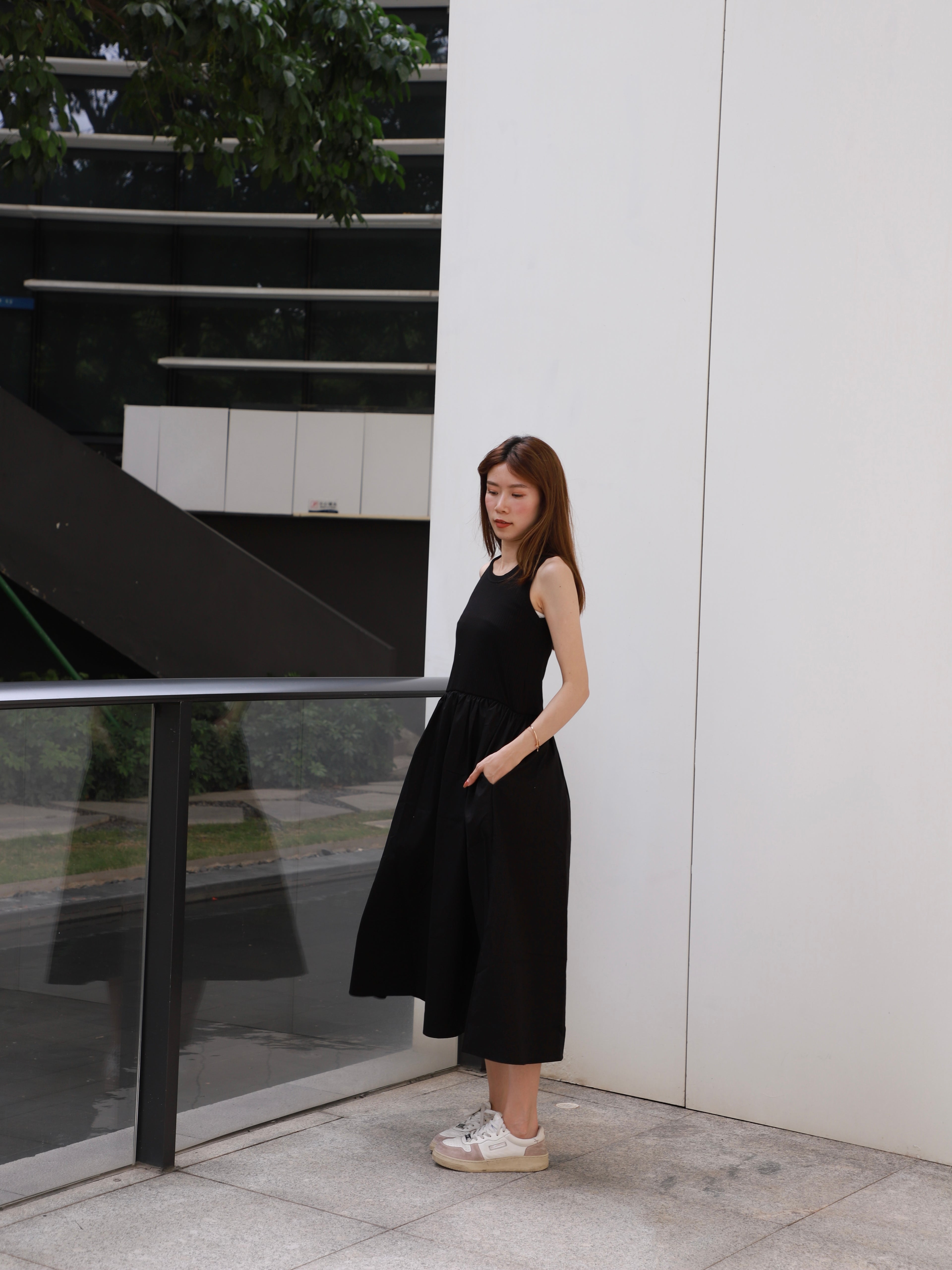 Cotton Tank Shirt Maxi Dress