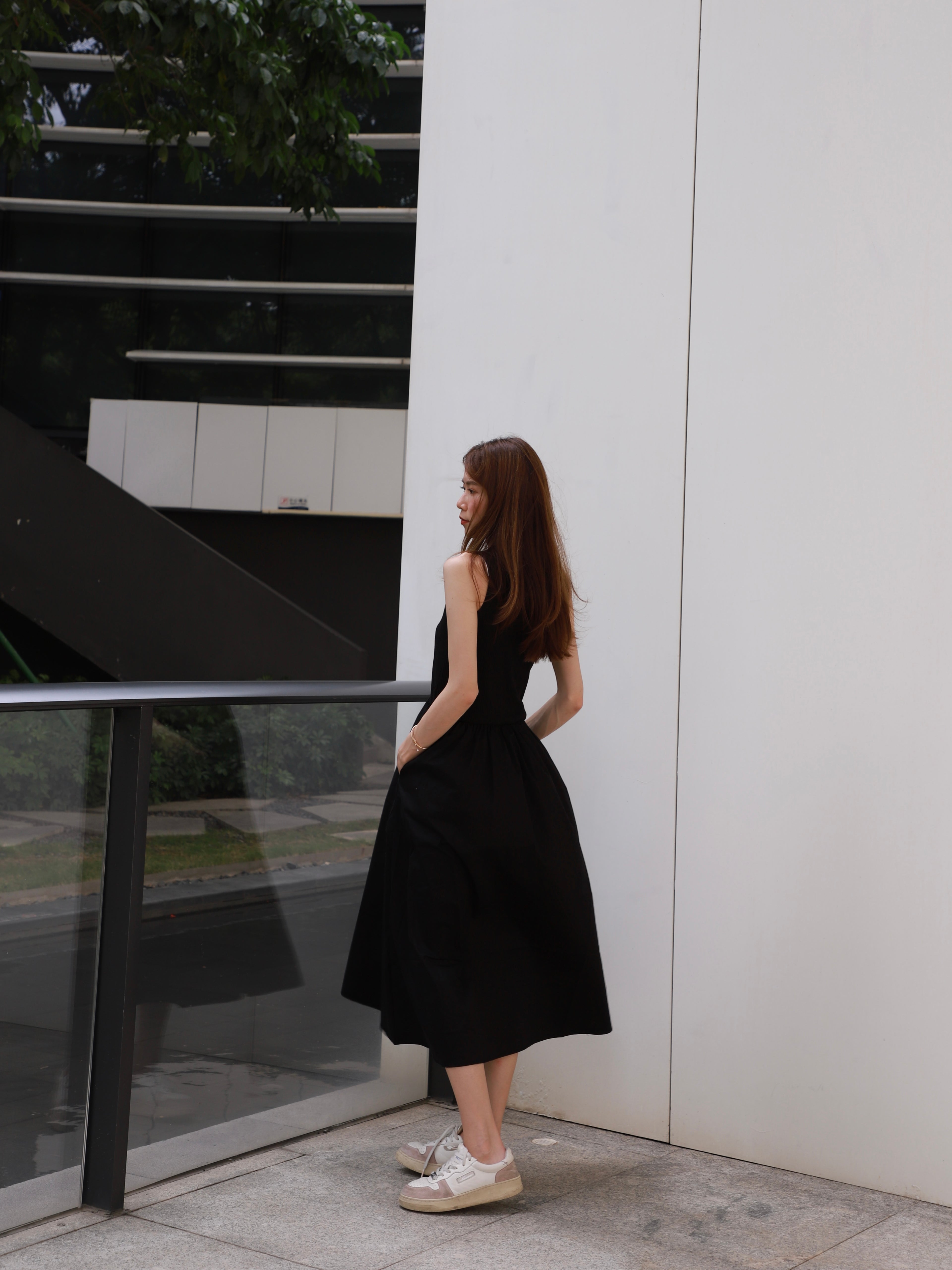Cotton Tank Shirt Maxi Dress