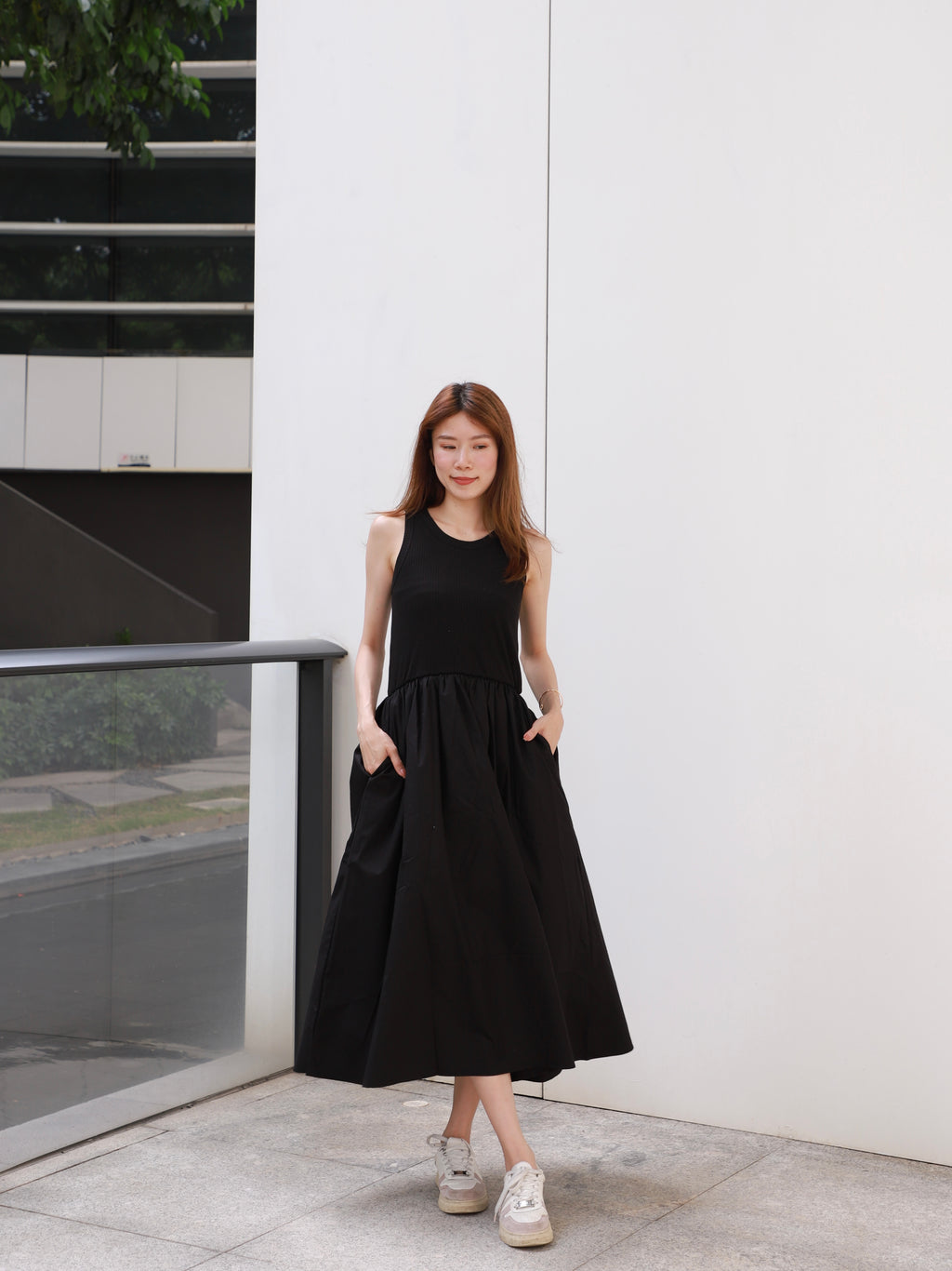 Cotton Tank Shirt Maxi Dress