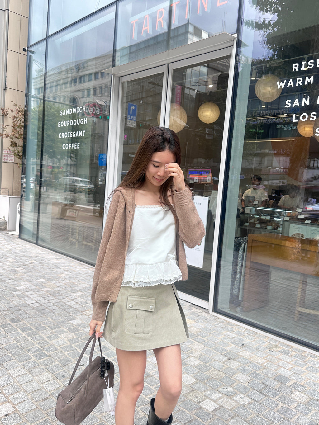 Silk Lace Ruffles Cropped Tank Top