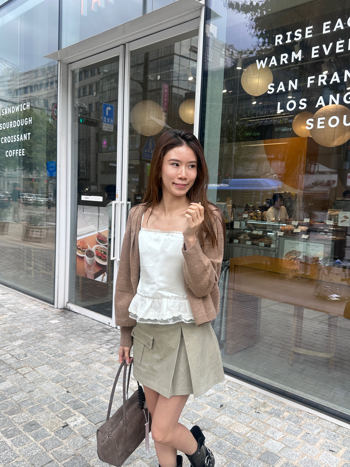 Silk Lace Ruffles Cropped Tank Top