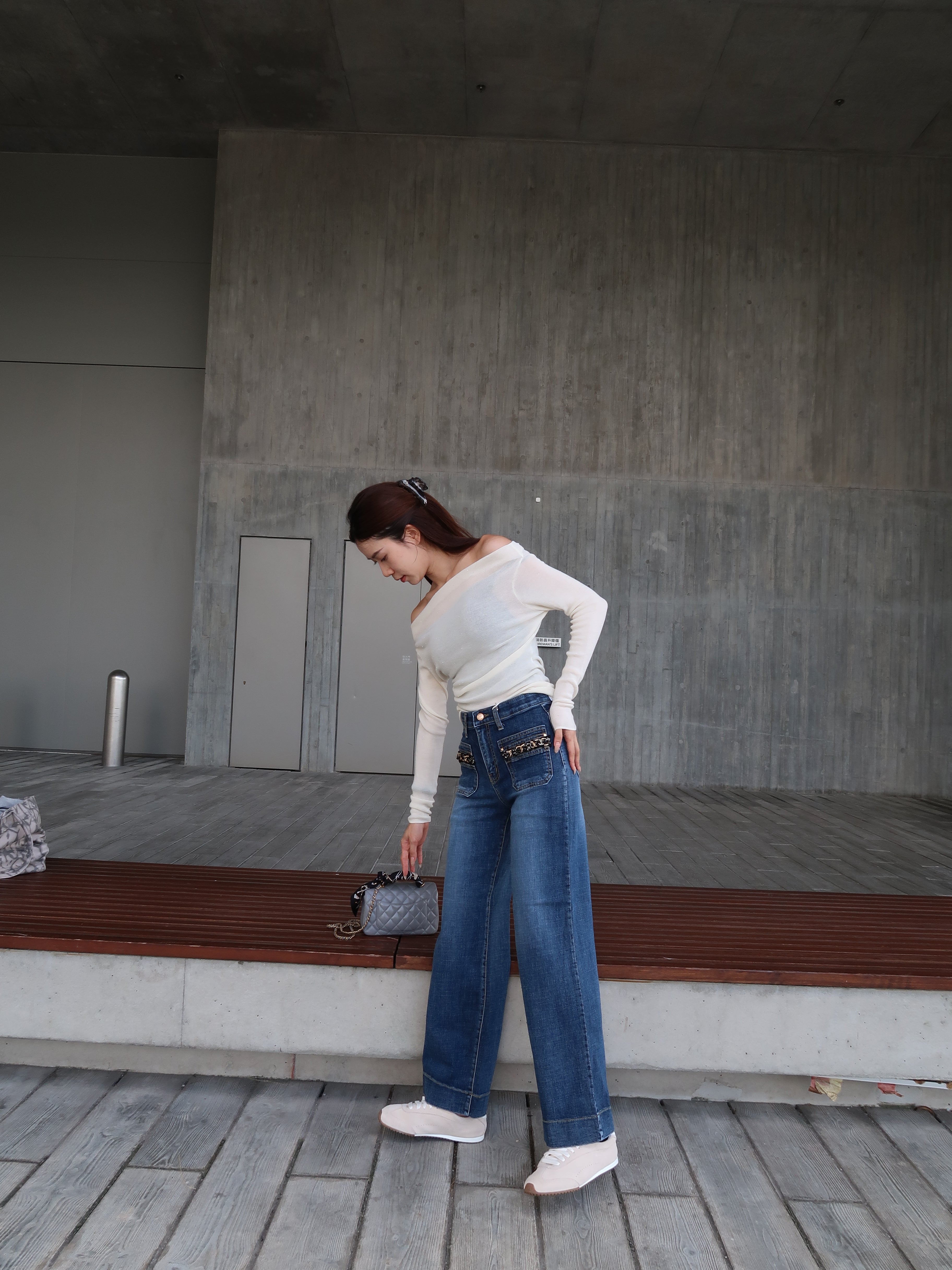 Tweed Autumn Denim Jeans