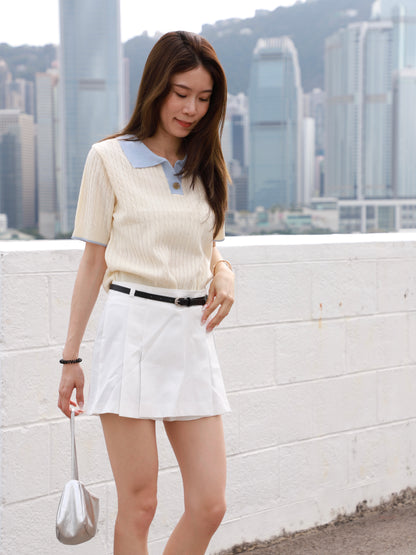 Collar Knitted T Top