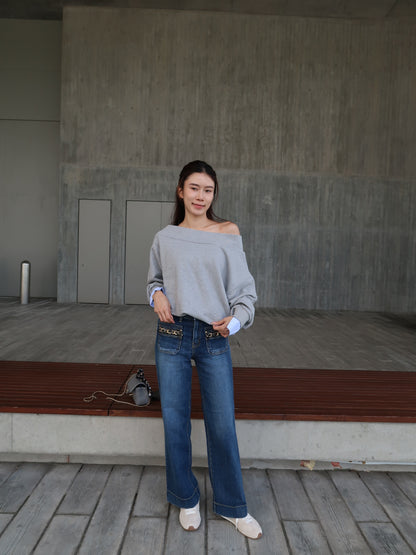 Mix Shirt Sleeves Sweater