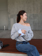 Mix Shirt Sleeves Sweater