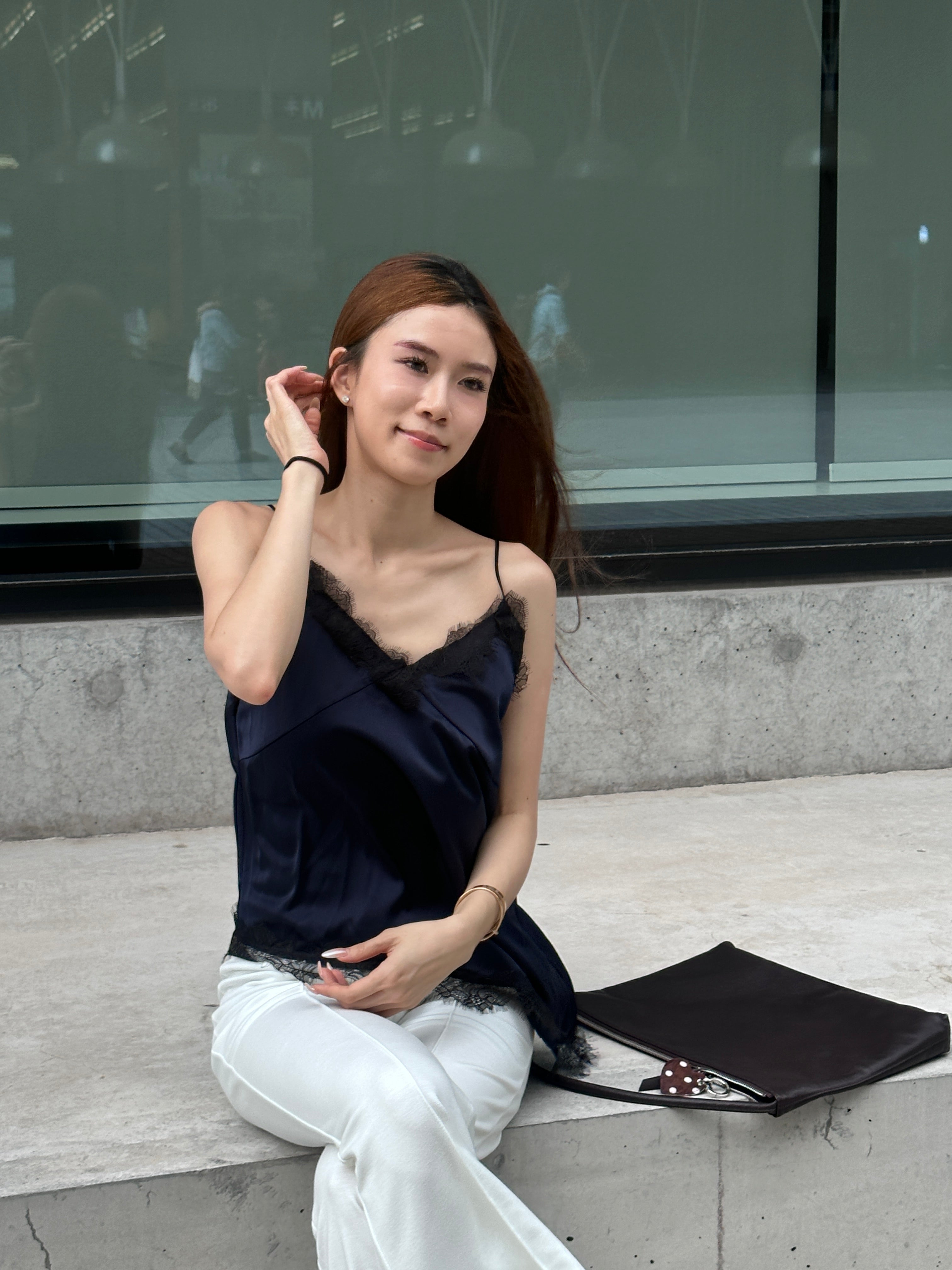 Grand Blue Lace Tank Top