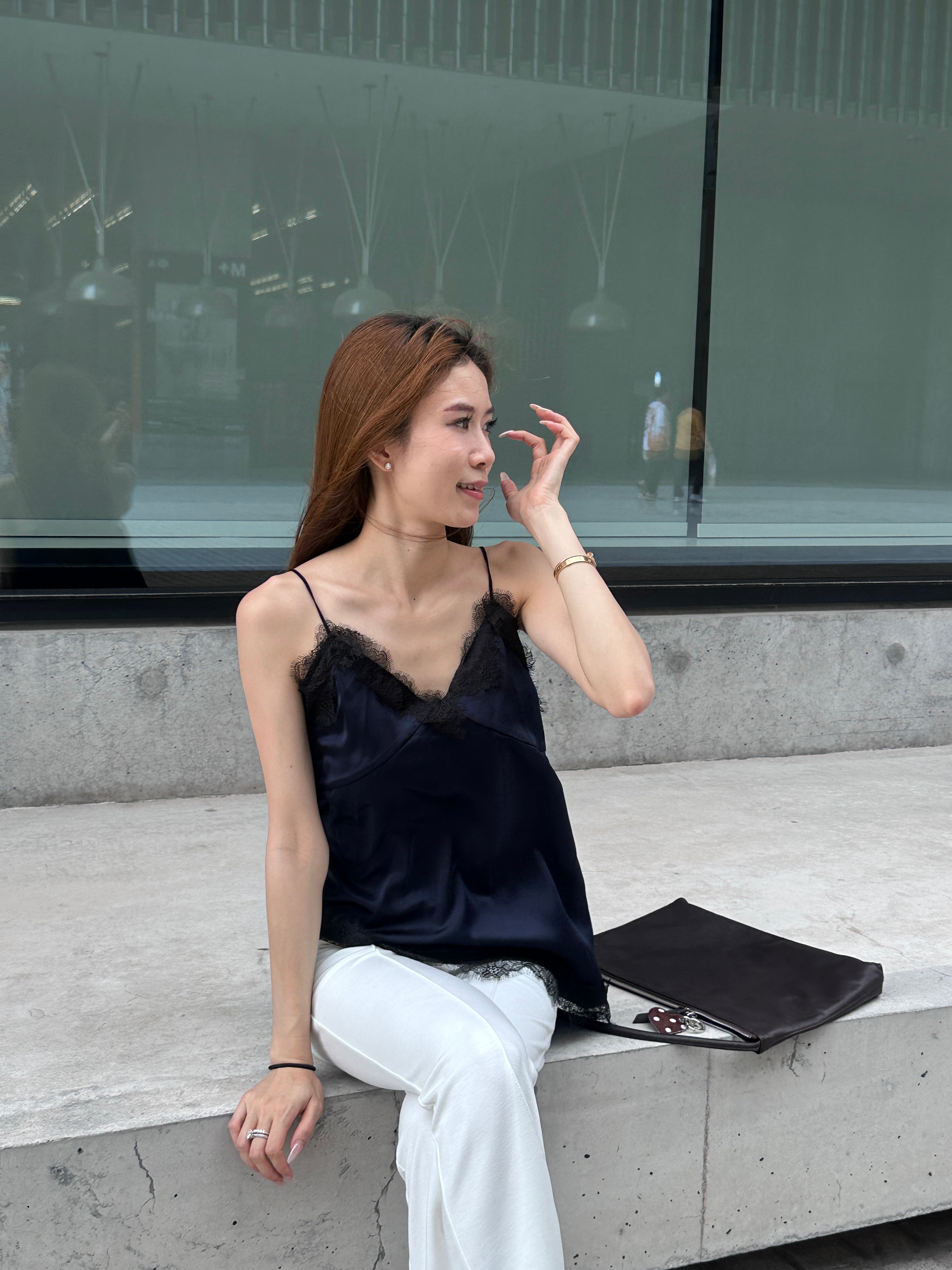 Grand Blue Lace Tank Top
