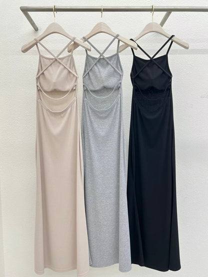 Cross Back Lined Maxi Dress