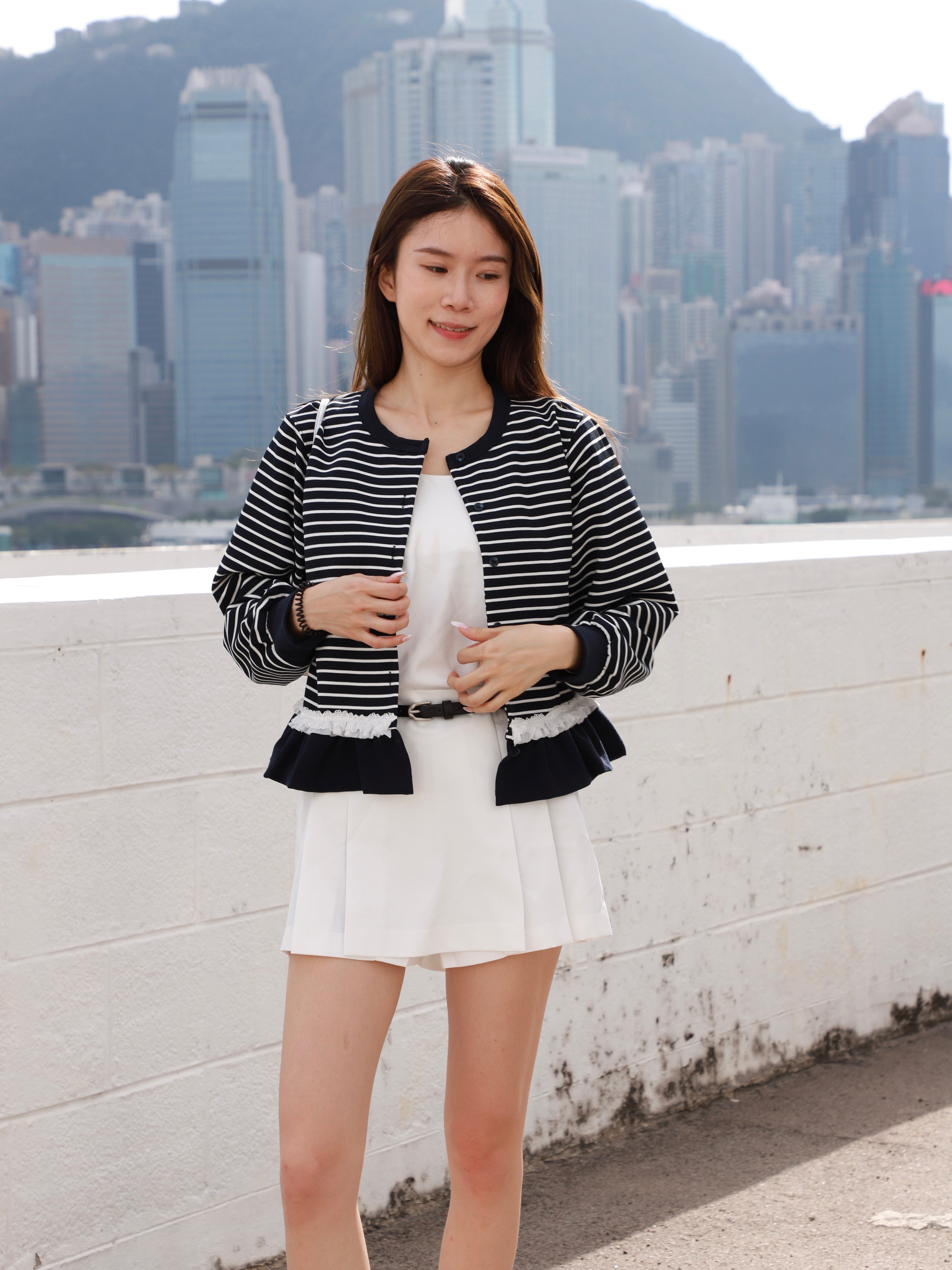 Striped Ruffles Cardigan
