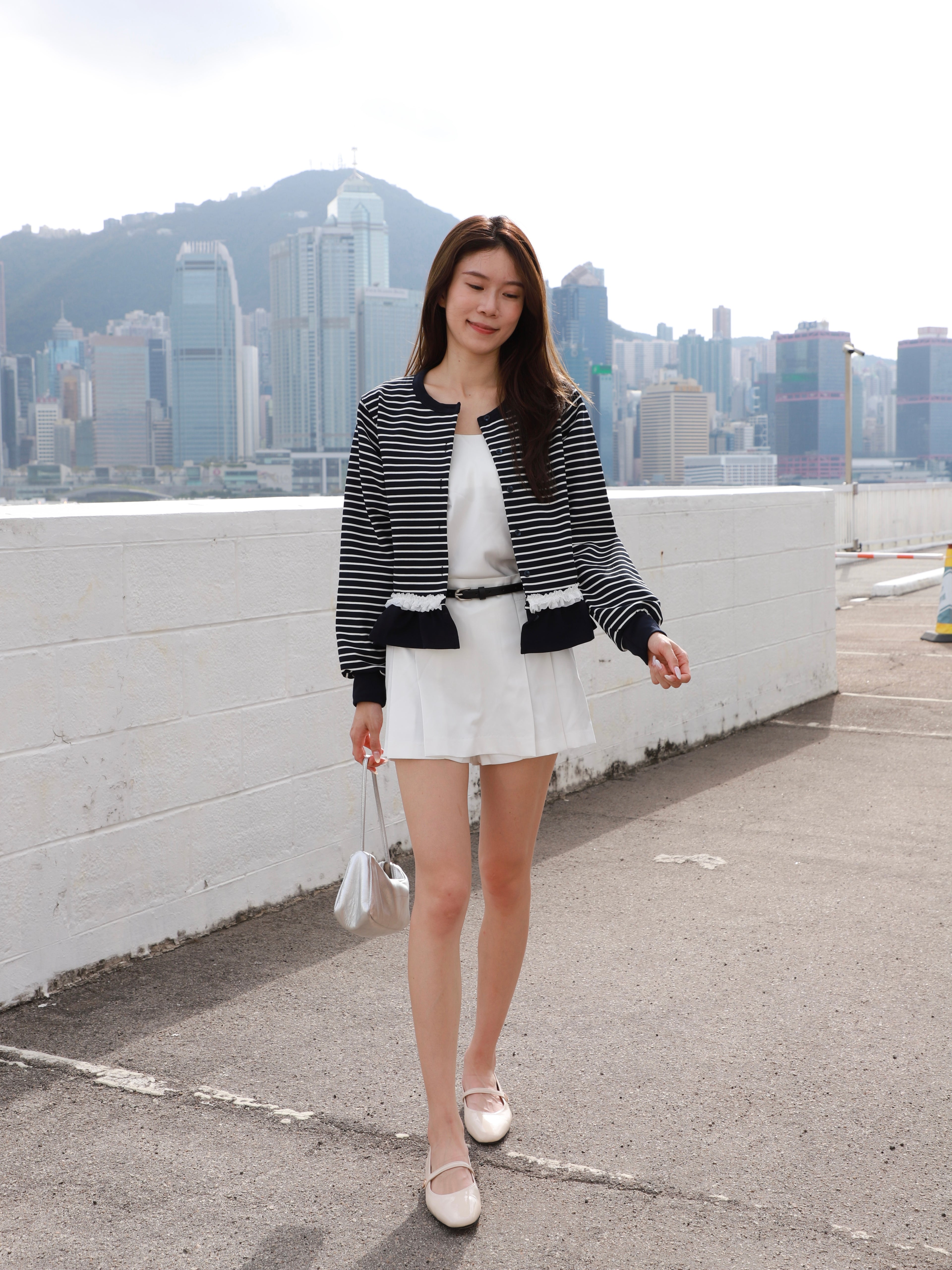 Striped Ruffles Cardigan