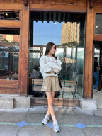 Heart Shape Ribbon Long Sleeves Sweater