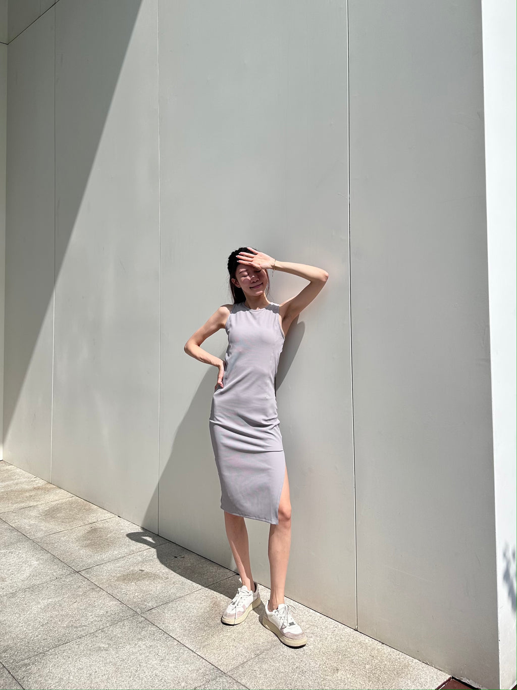 Sporty Chic Slit Maxi Dress