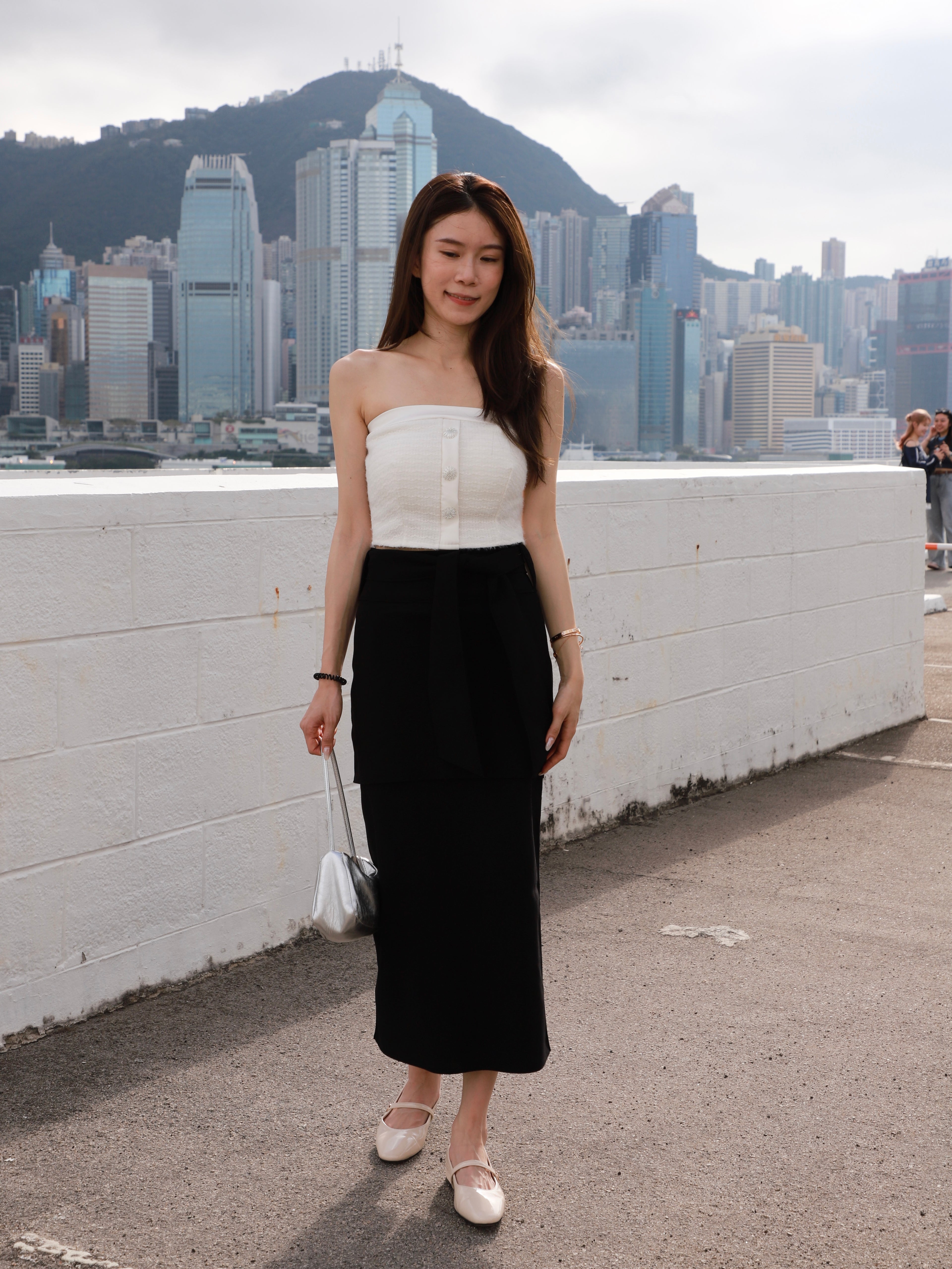 Chiffon Layered Maxi Skirt with belt