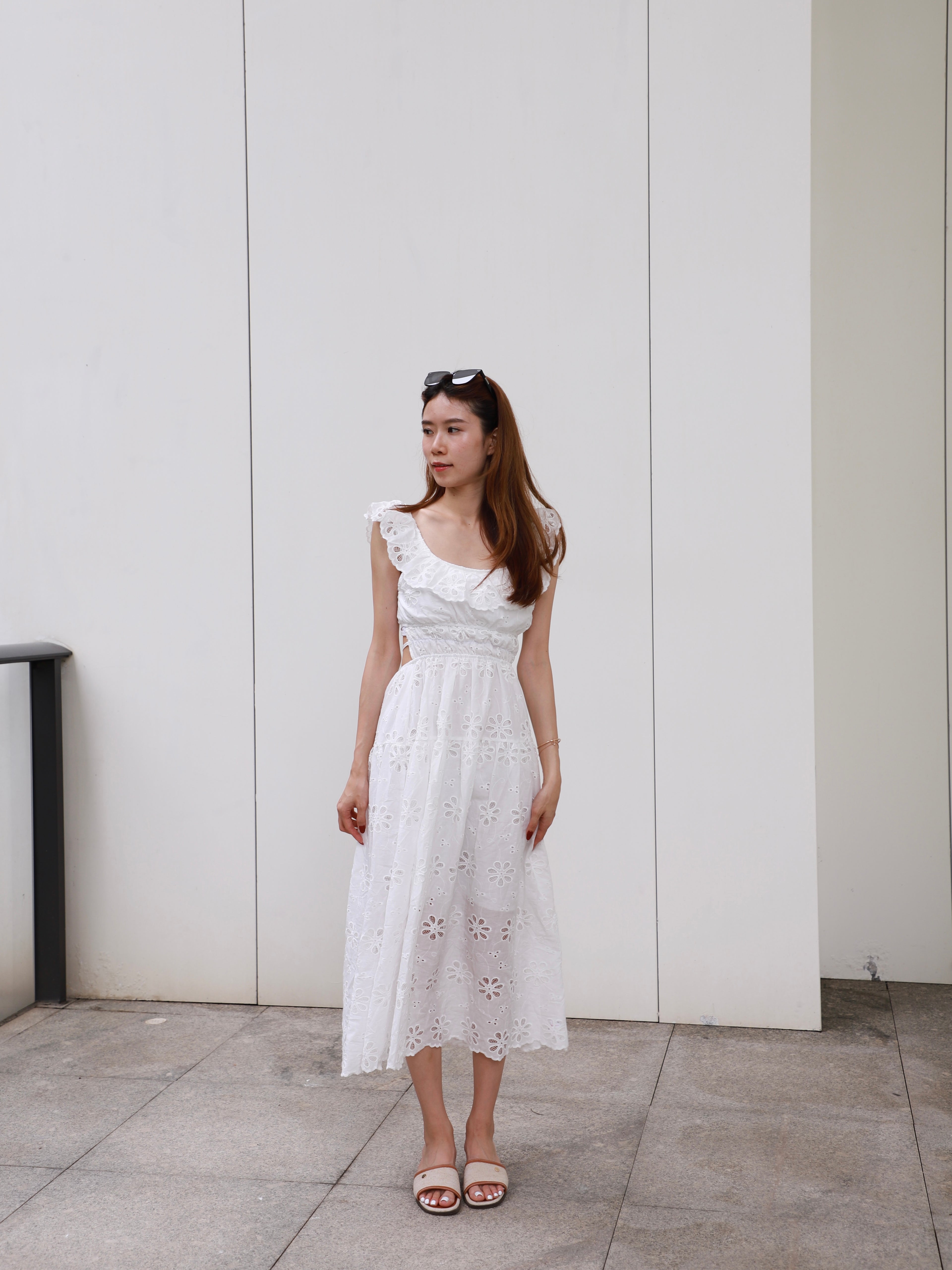 Square Neck Flower Maxi Dress