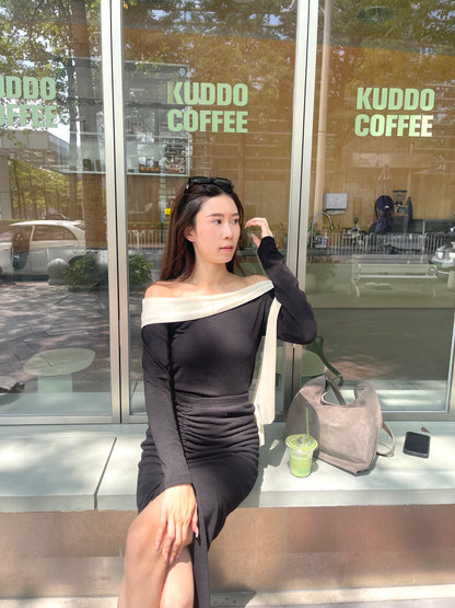 Purple Side Lace Long Sleeves Top