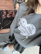 Heart Shape Ribbon Long Sleeves Sweater