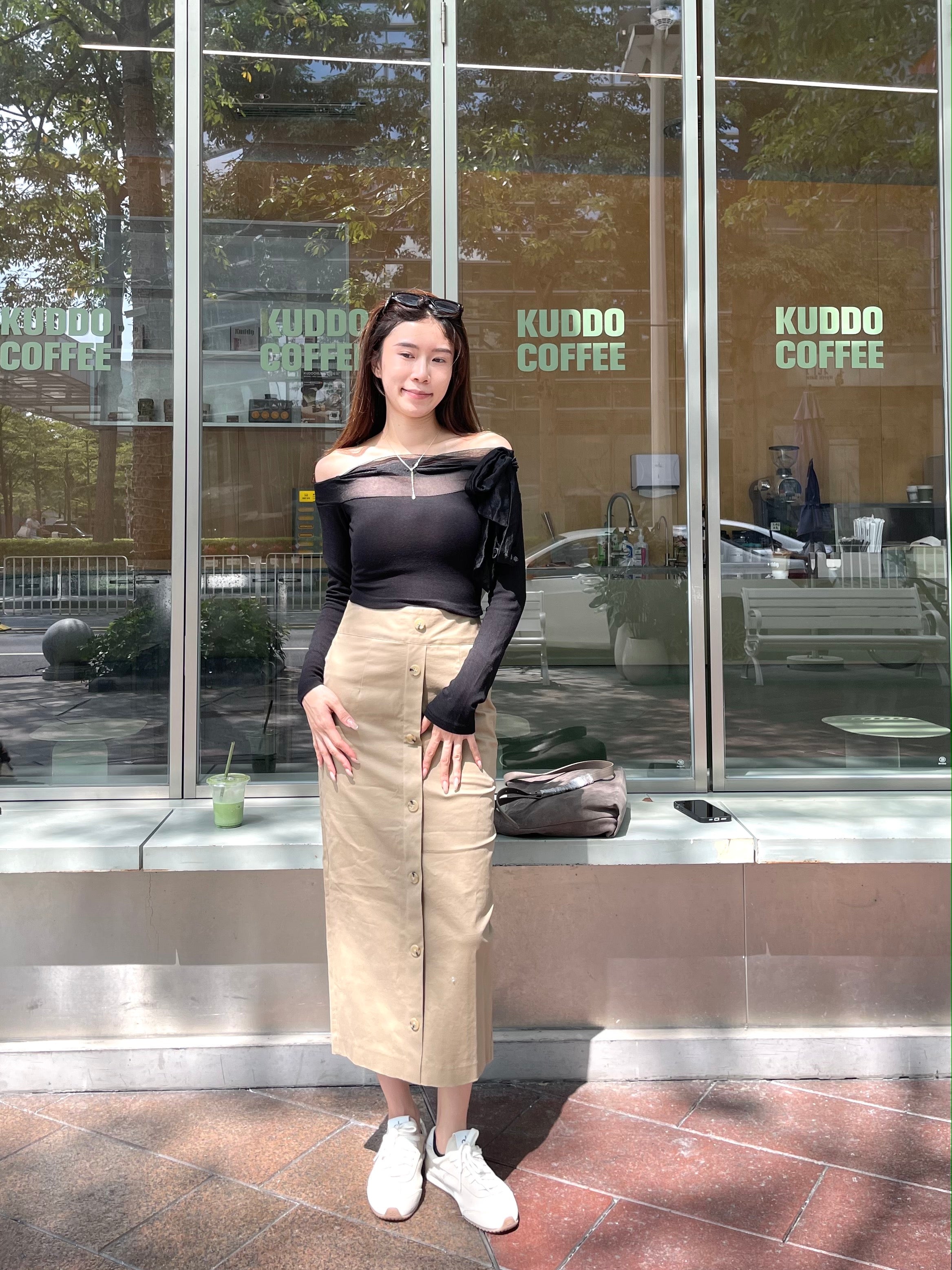 Trench Style Maxi Skirt