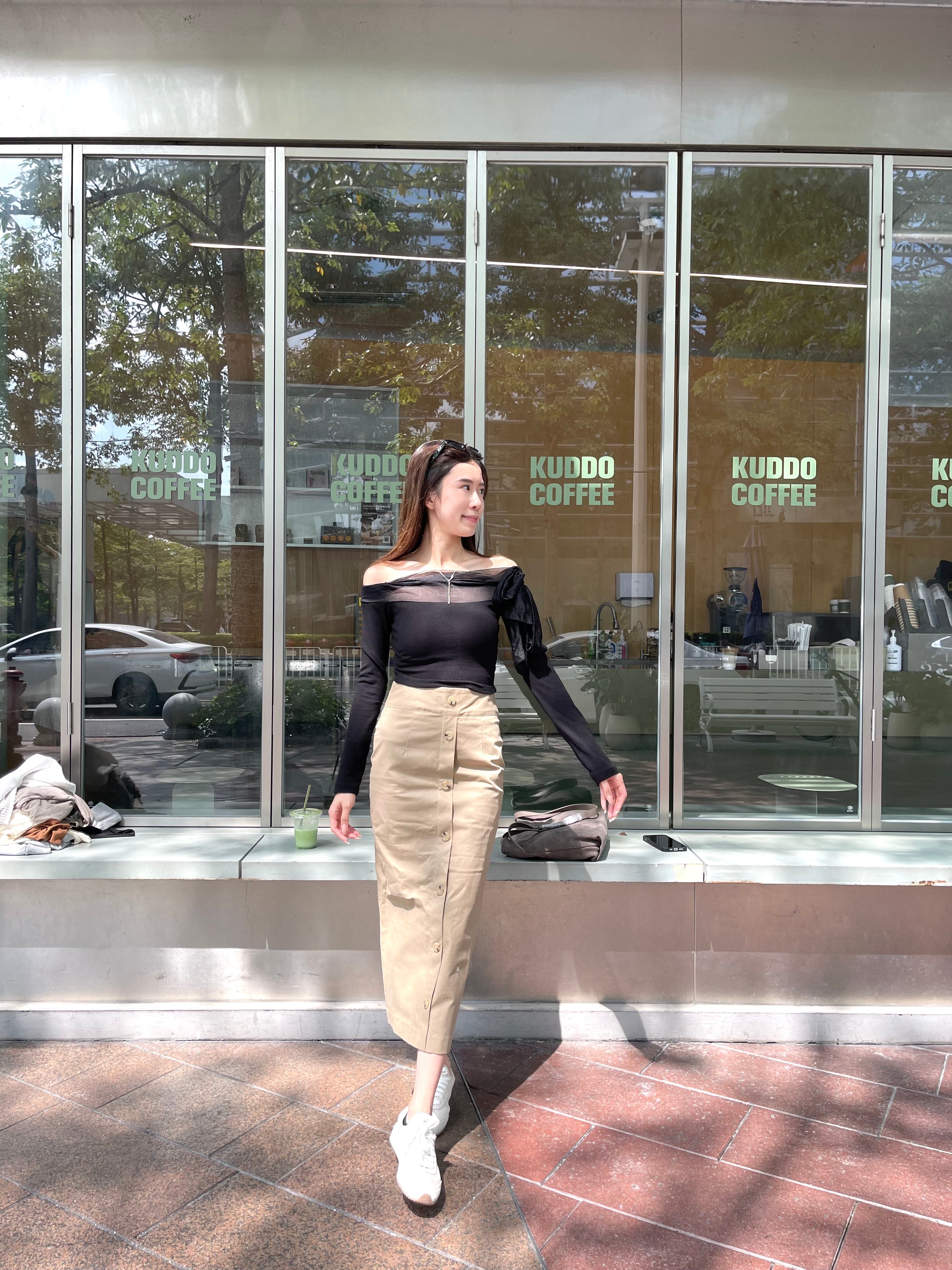 Trench Style Maxi Skirt