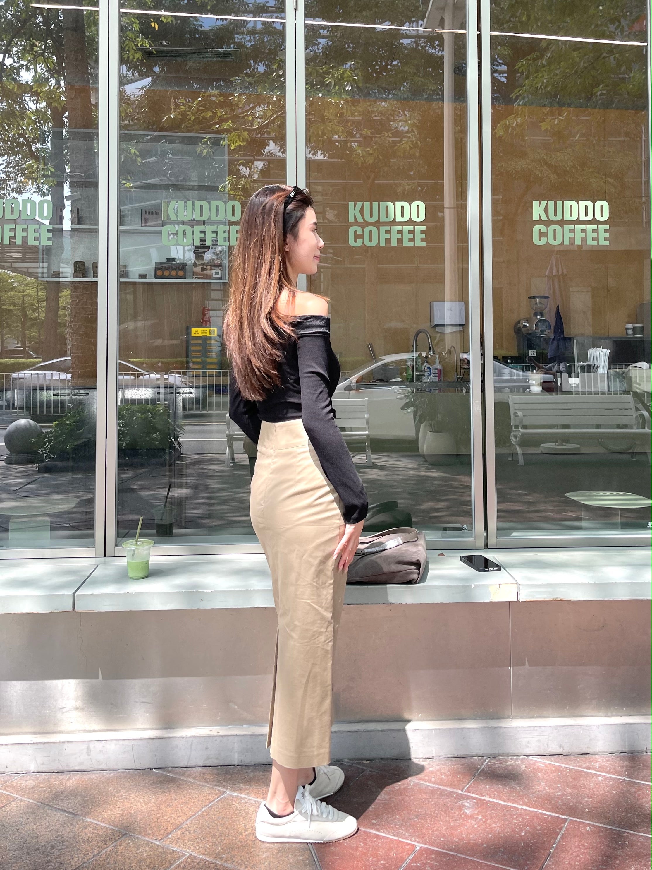 Trench Style Maxi Skirt