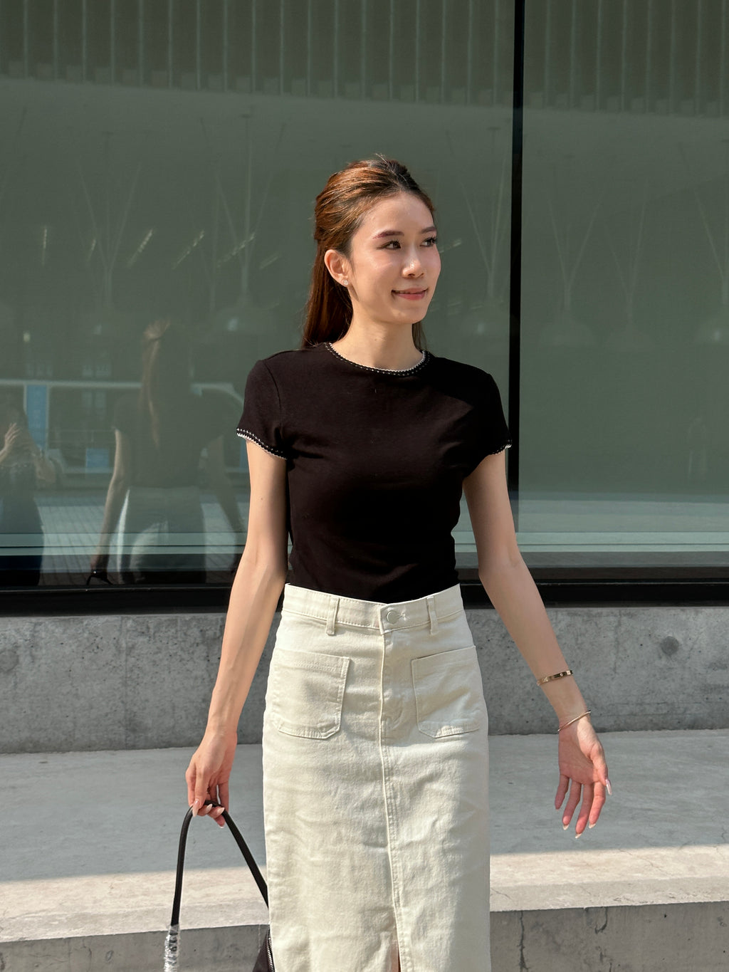 Dotted Cotton T Top