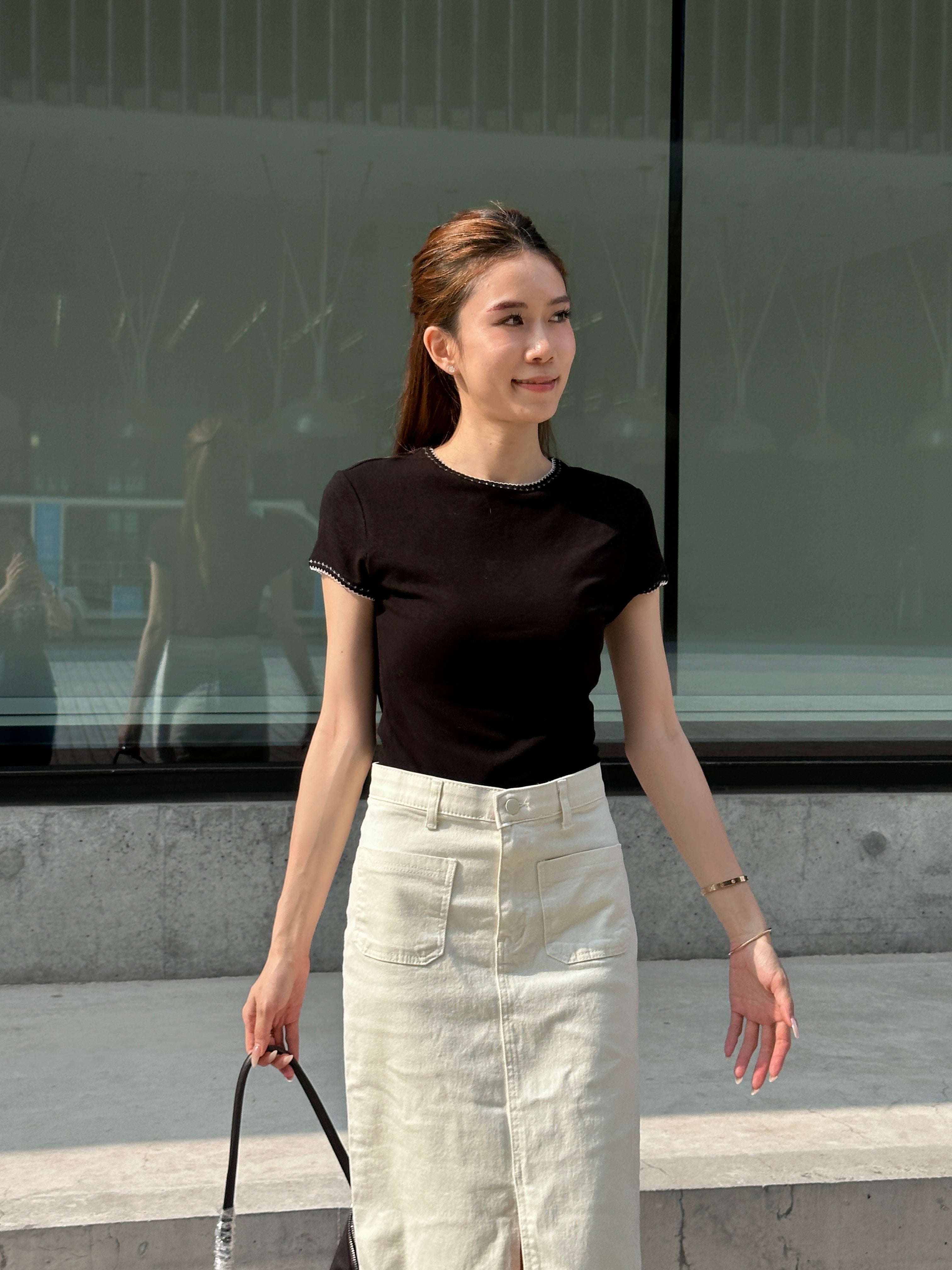 Dotted Cotton T Top
