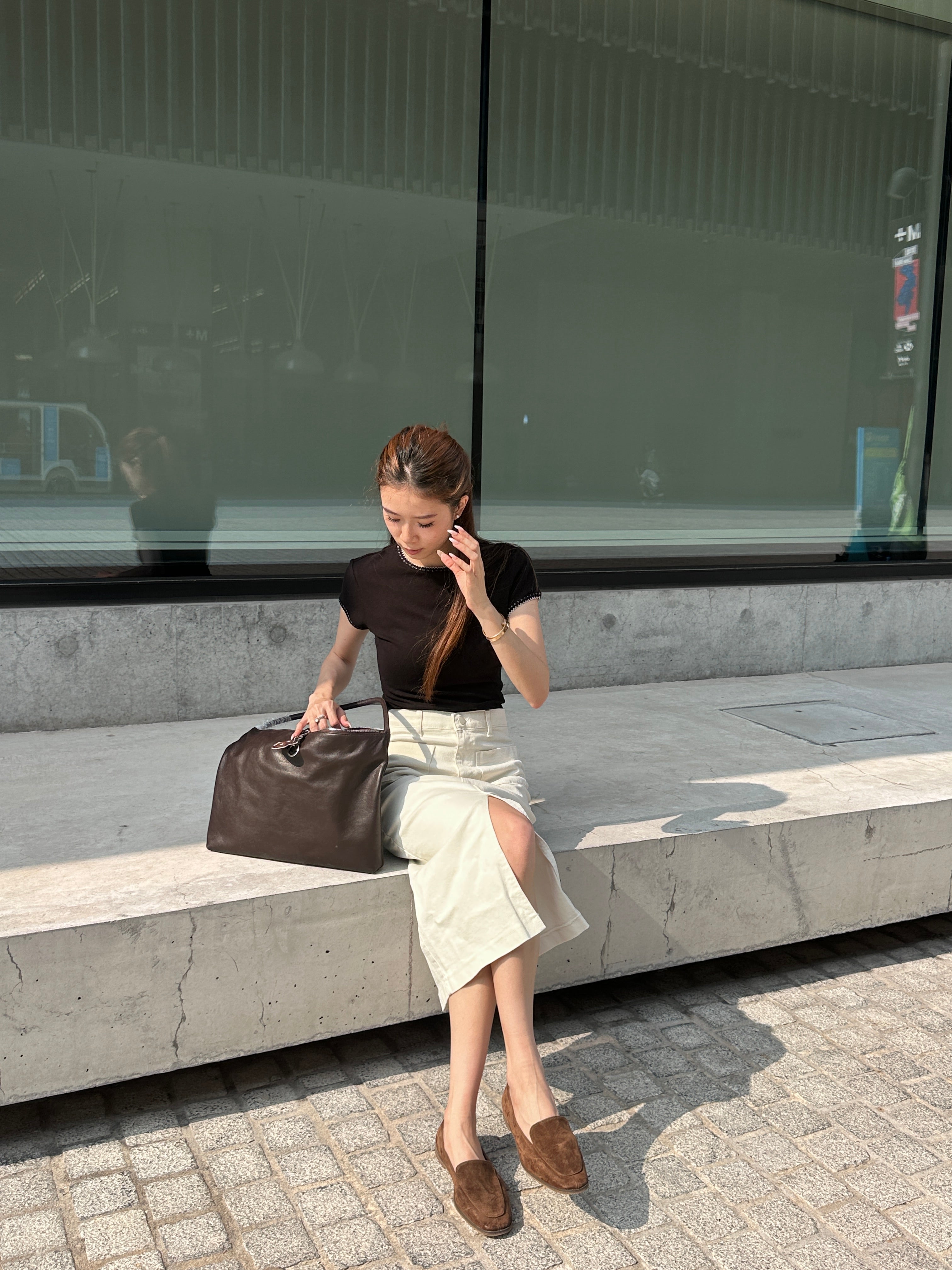 Basic Denim Maxi Skirt