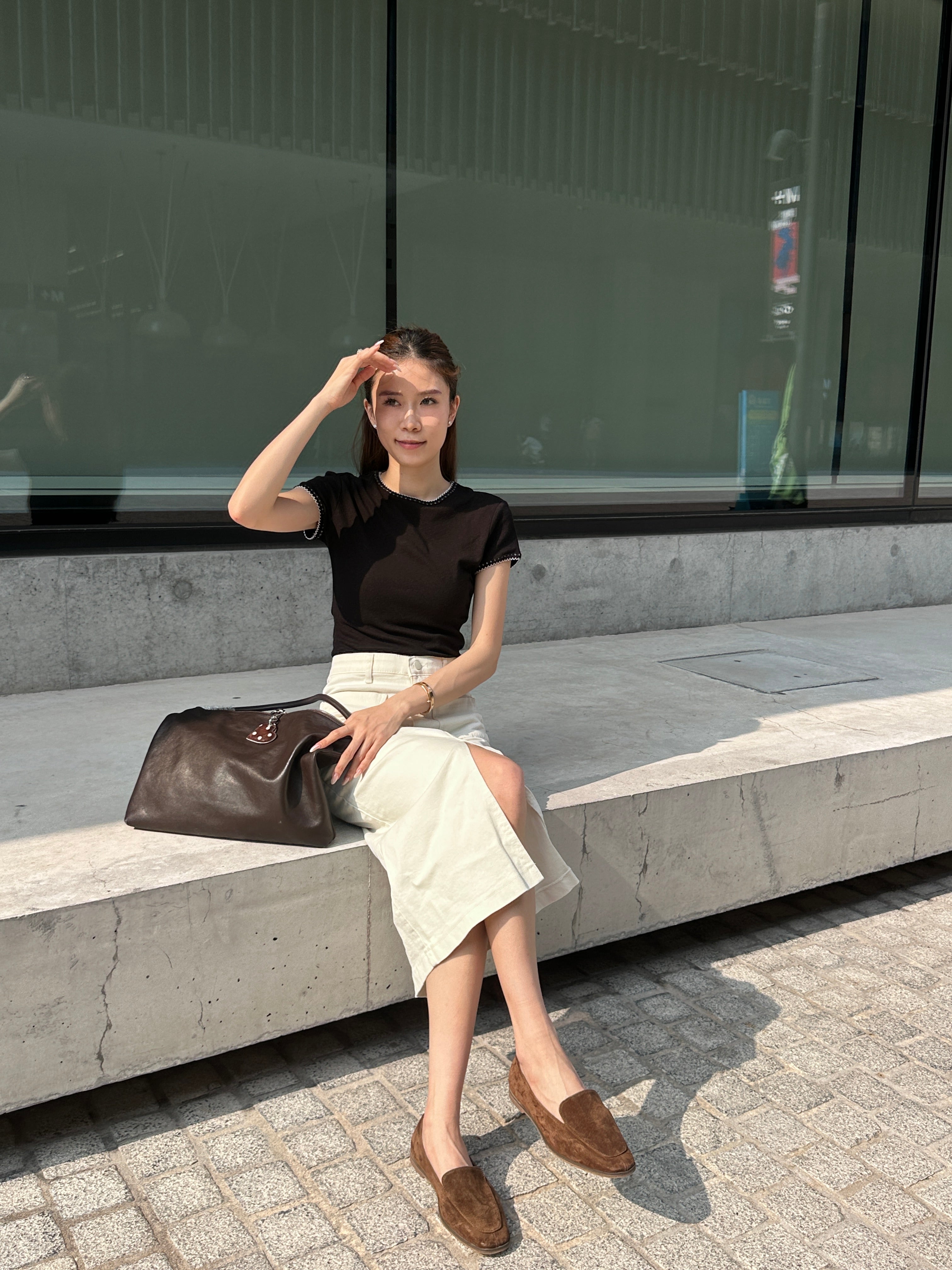 Basic Denim Maxi Skirt