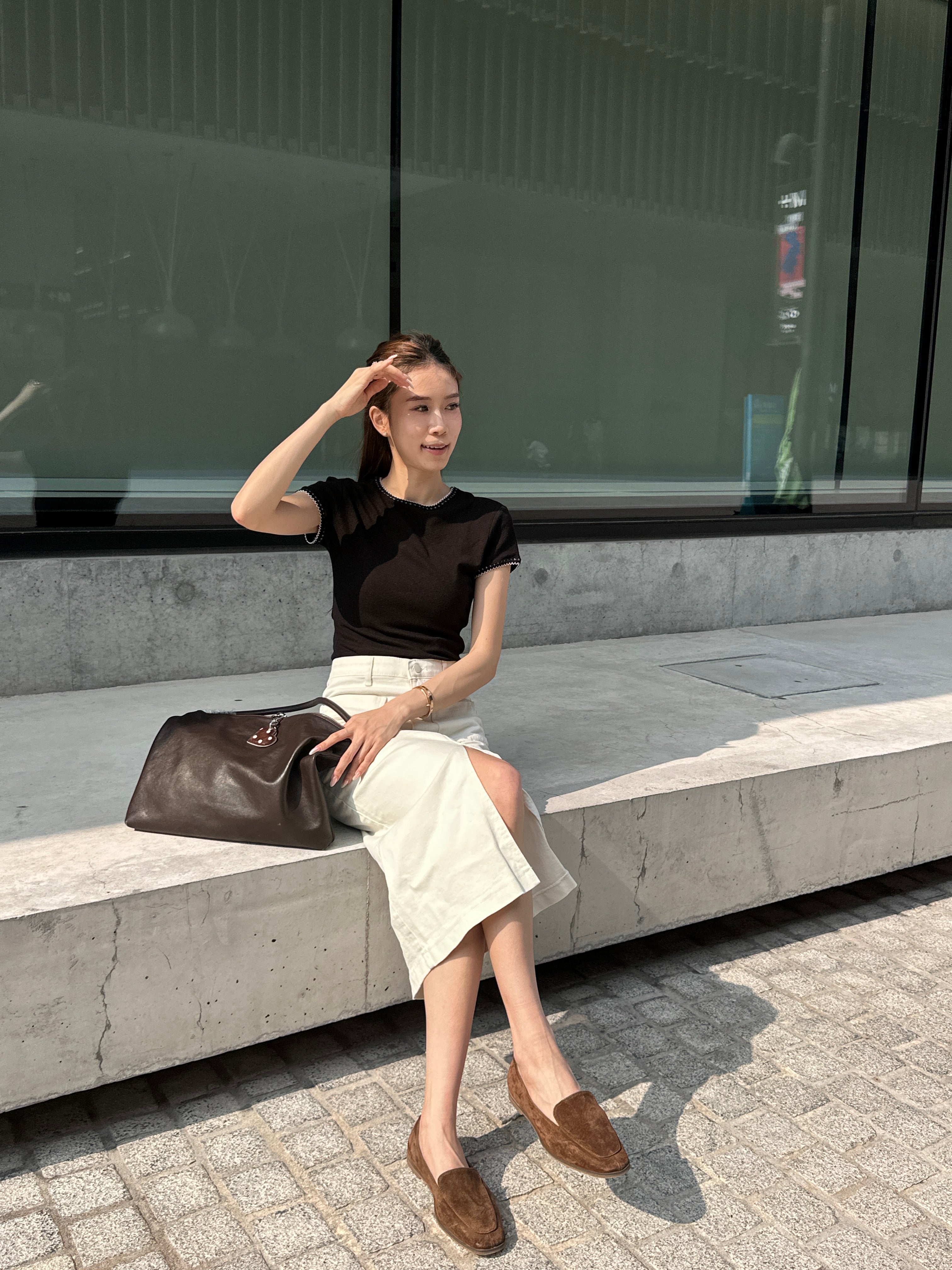 Basic Denim Maxi Skirt