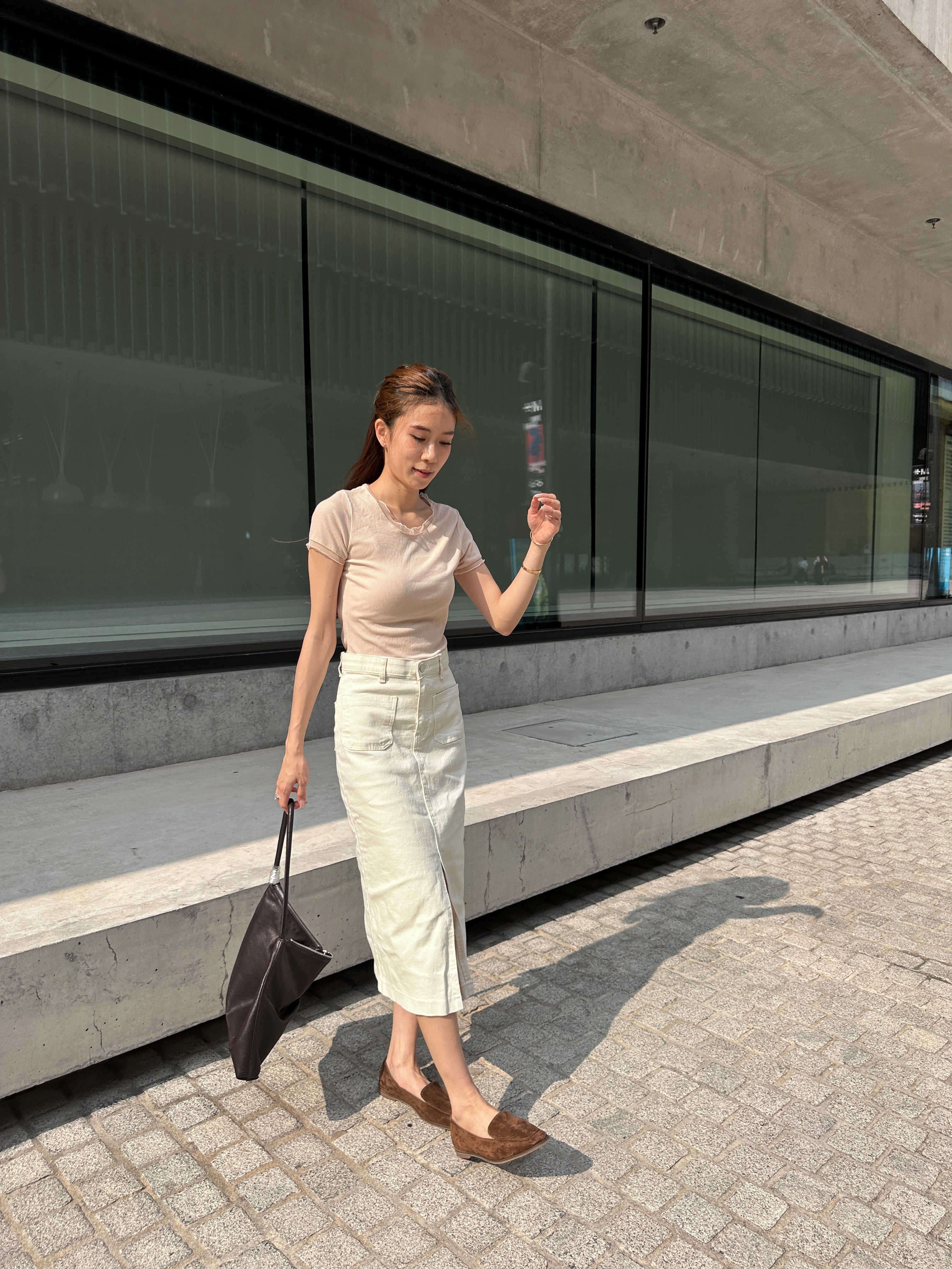 Basic Denim Maxi Skirt