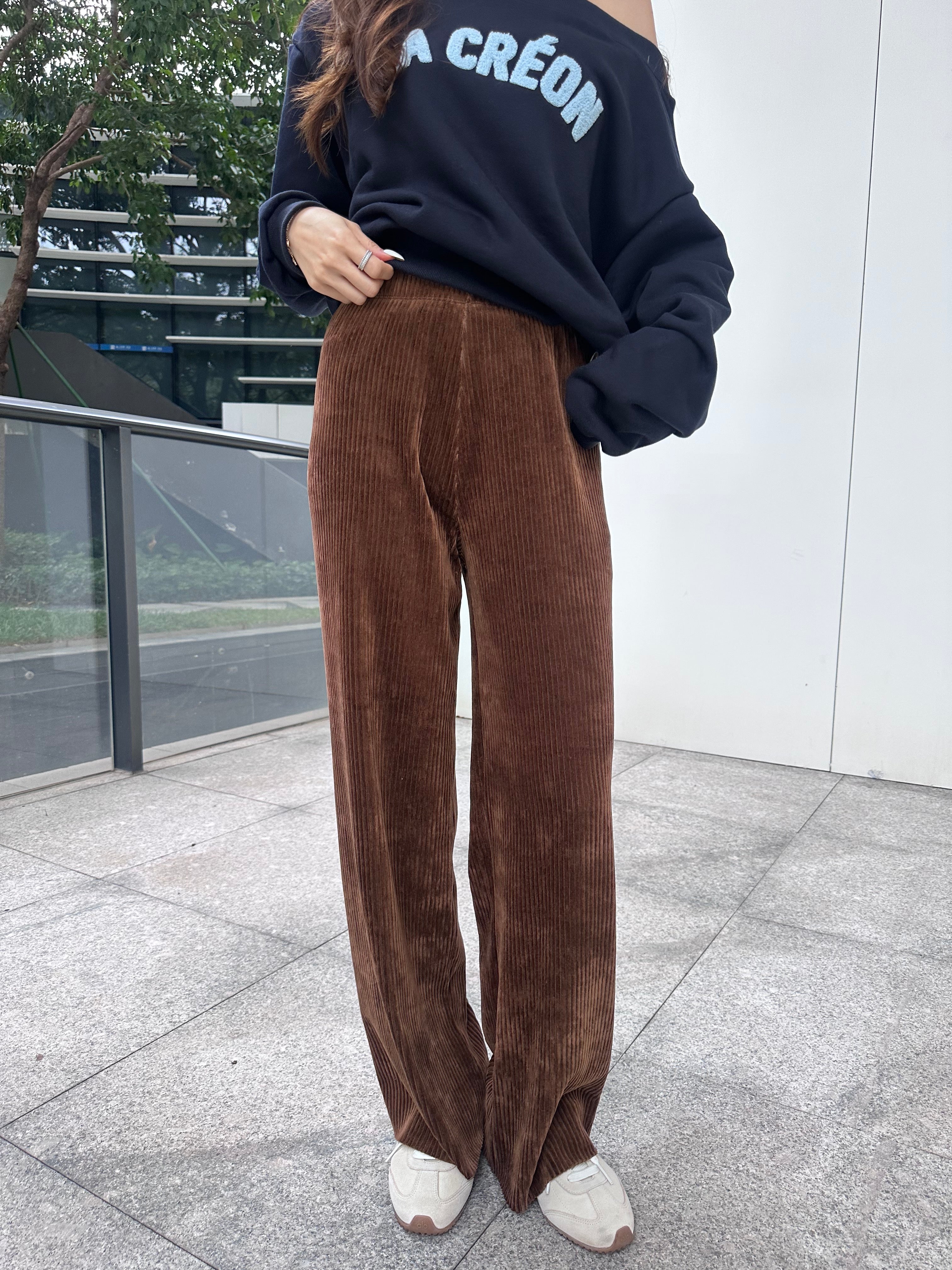 Velvet Long Causal Pants