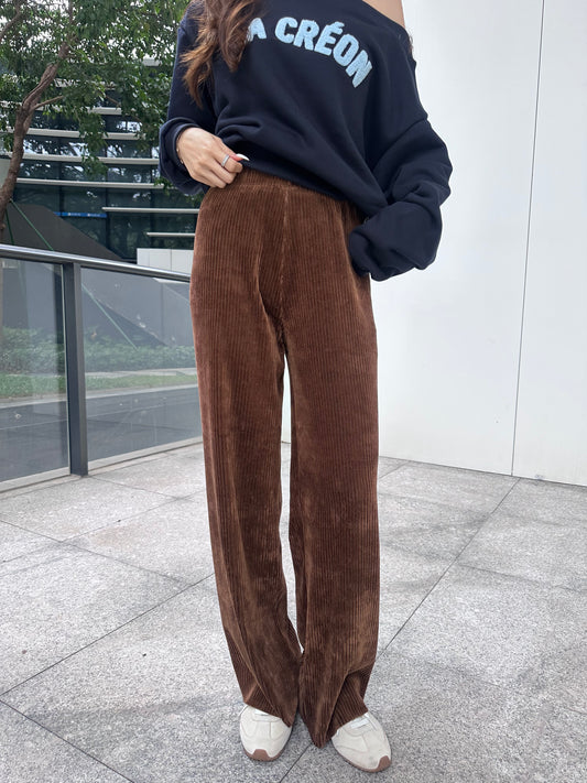 Velvet Long Causal Pants