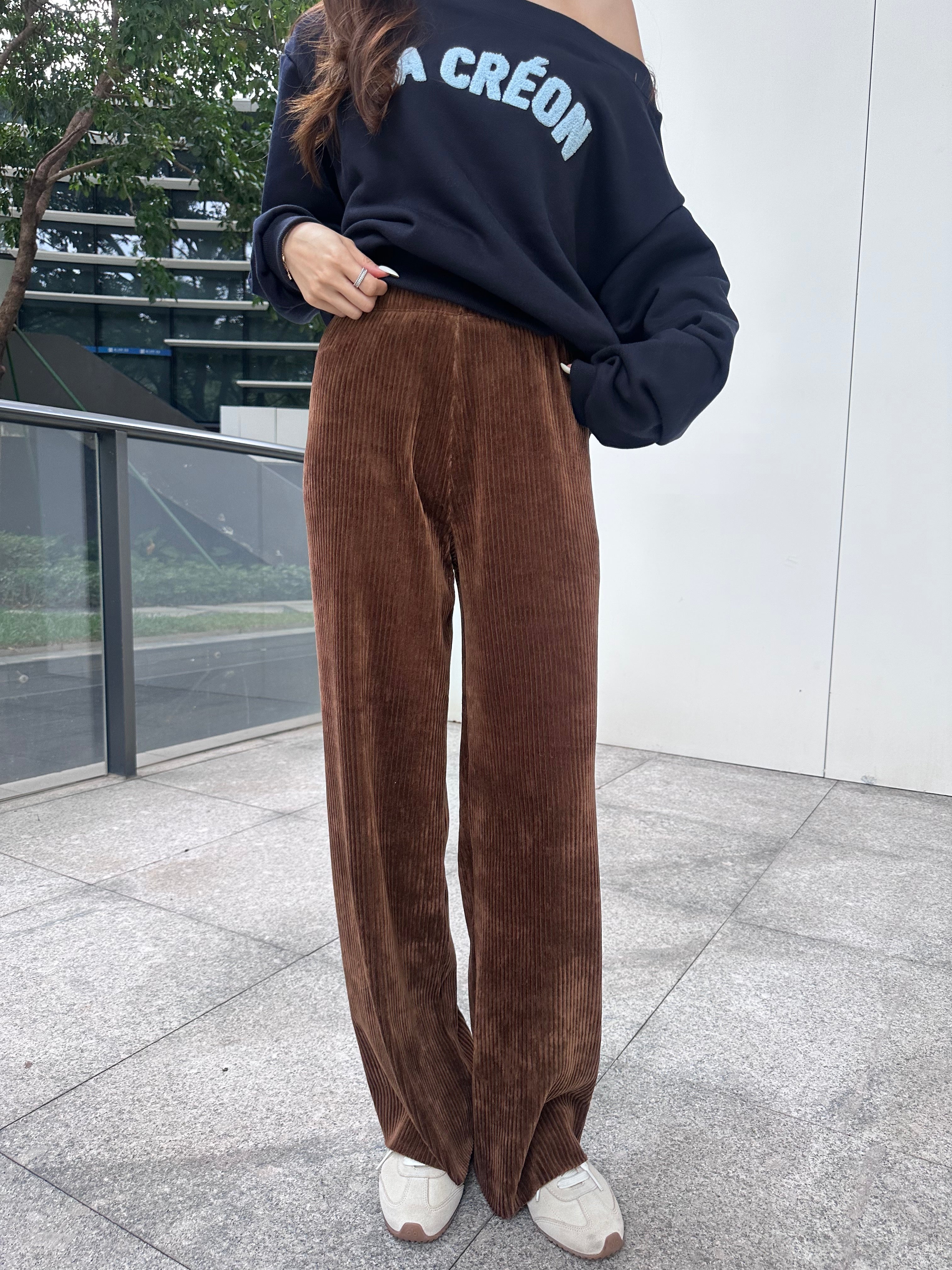 Velvet Long Causal Pants