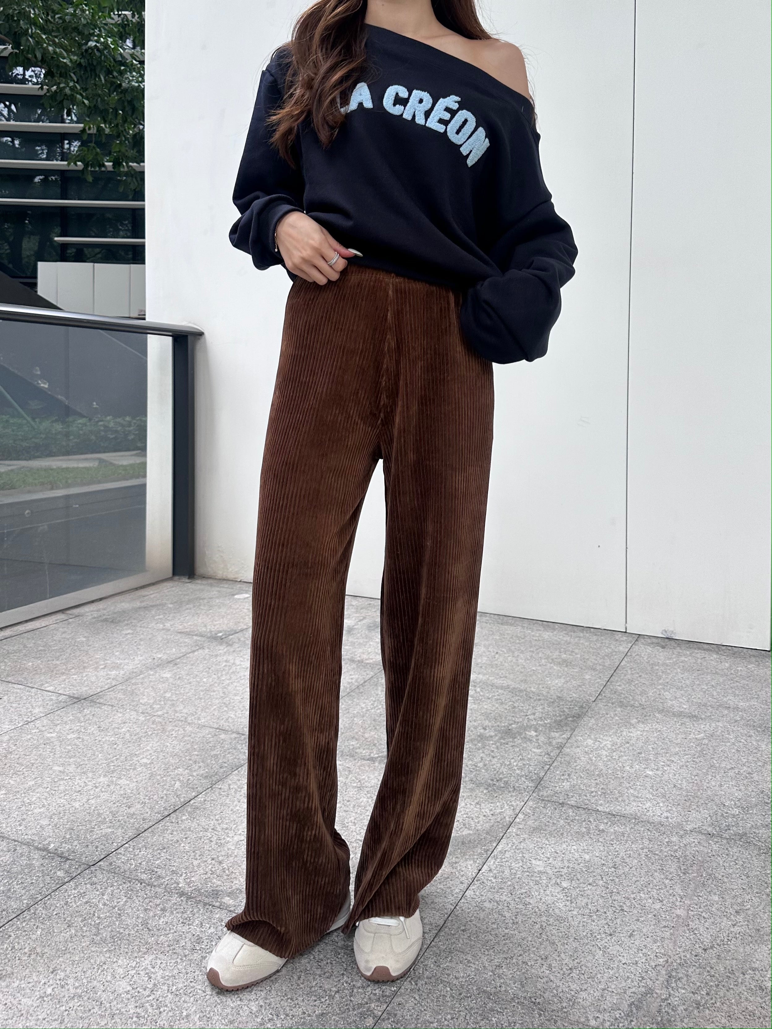 Velvet Long Causal Pants