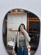Fluffy Gold Button Cardigan