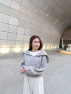 Grey with White Layered hoodie