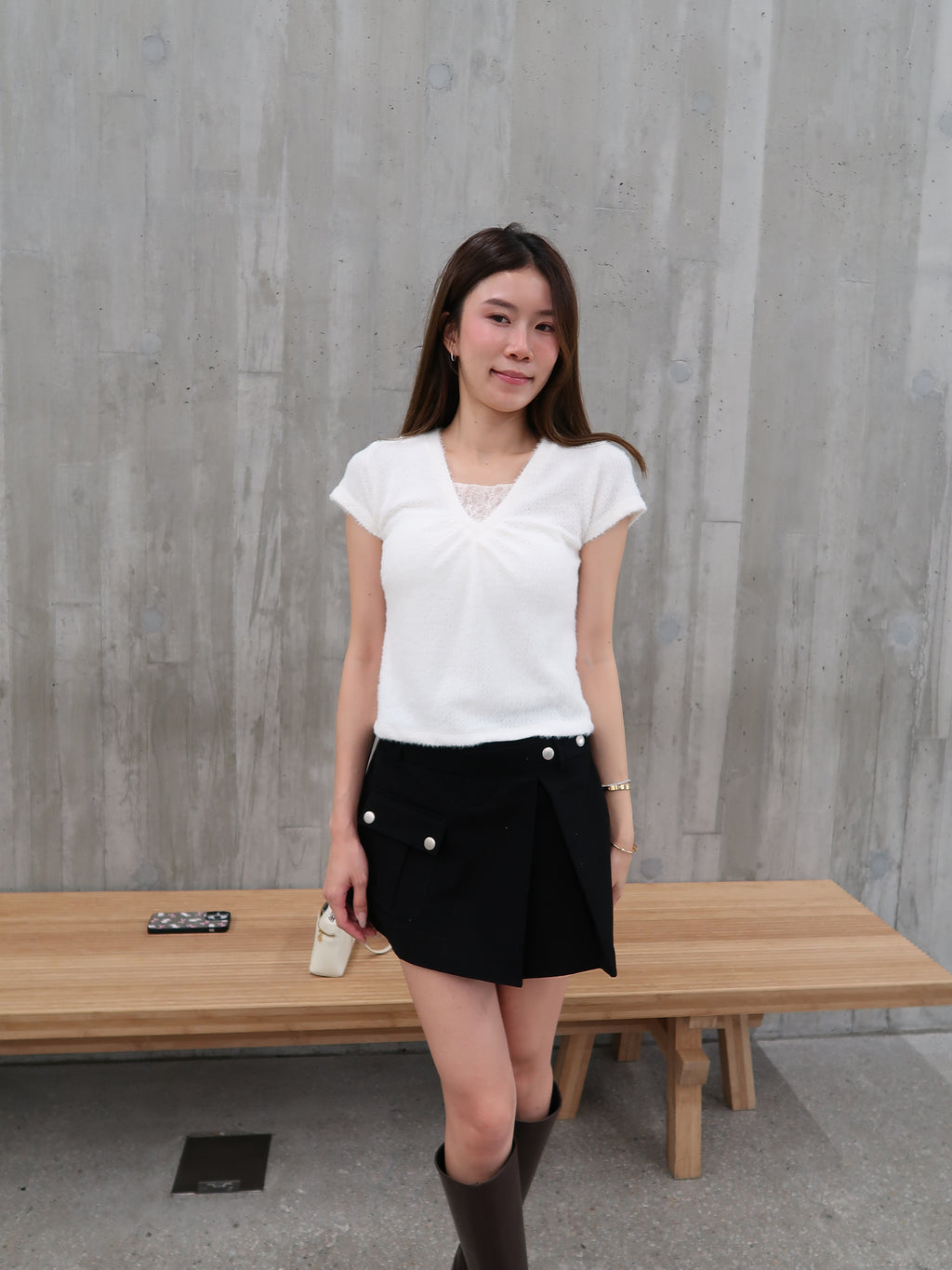 Cargo Slit Skirt Short