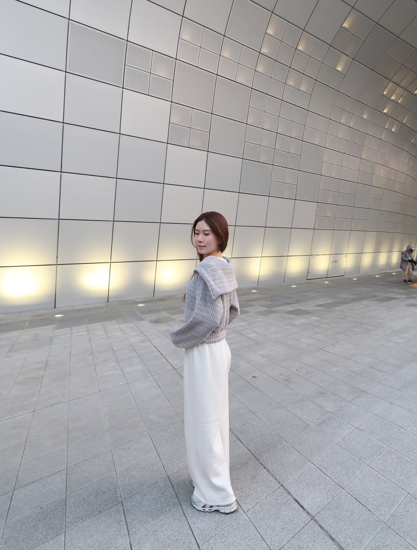 Grey with White Layered hoodie