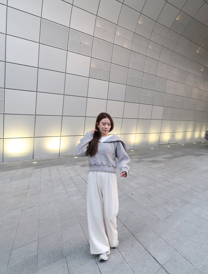 Grey with White Layered hoodie